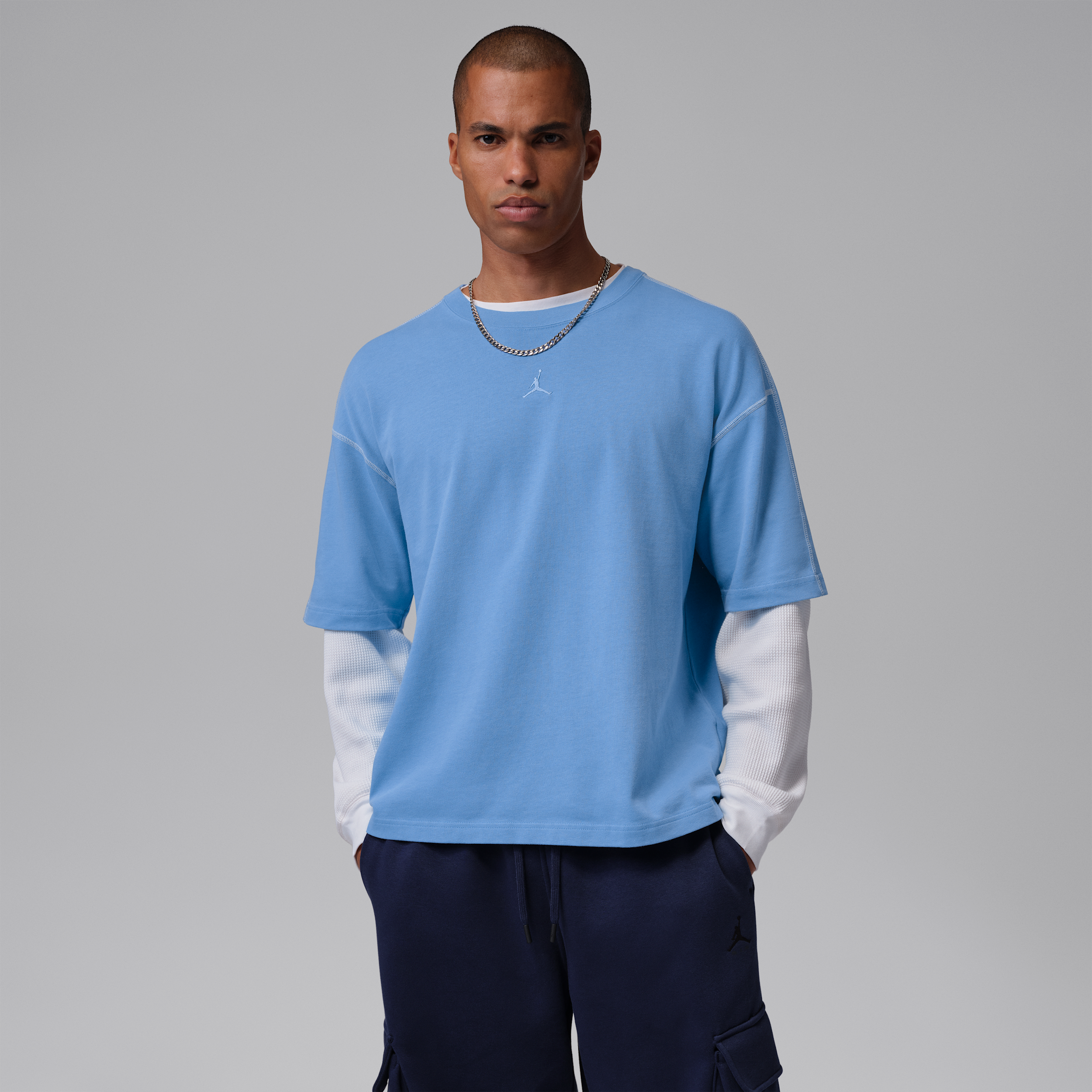 Men's Jordan Flight Heavyweight Short-Sleeve Top in Blue | IF1911-489