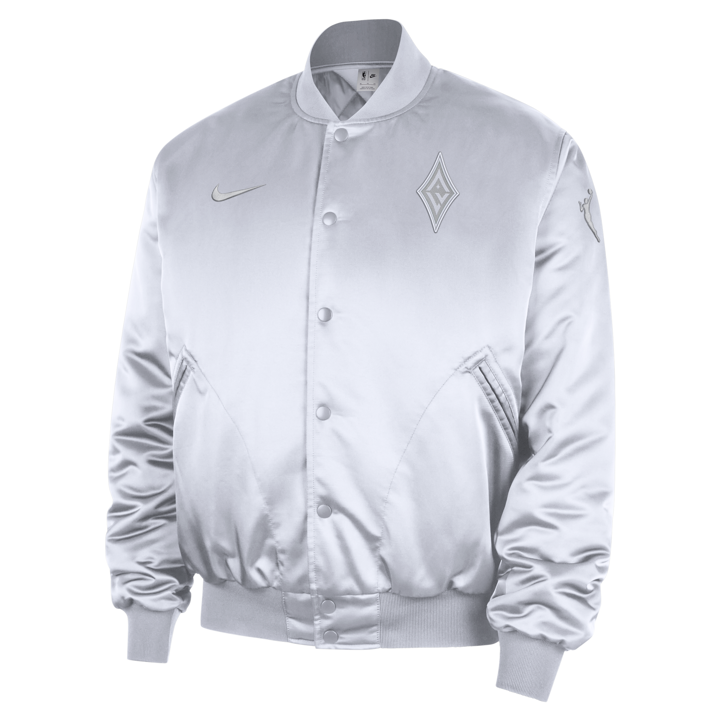 Nike Adult 2025 WNBA Champions Las Vegas Aces Satin Jacket, Men's, Large, White