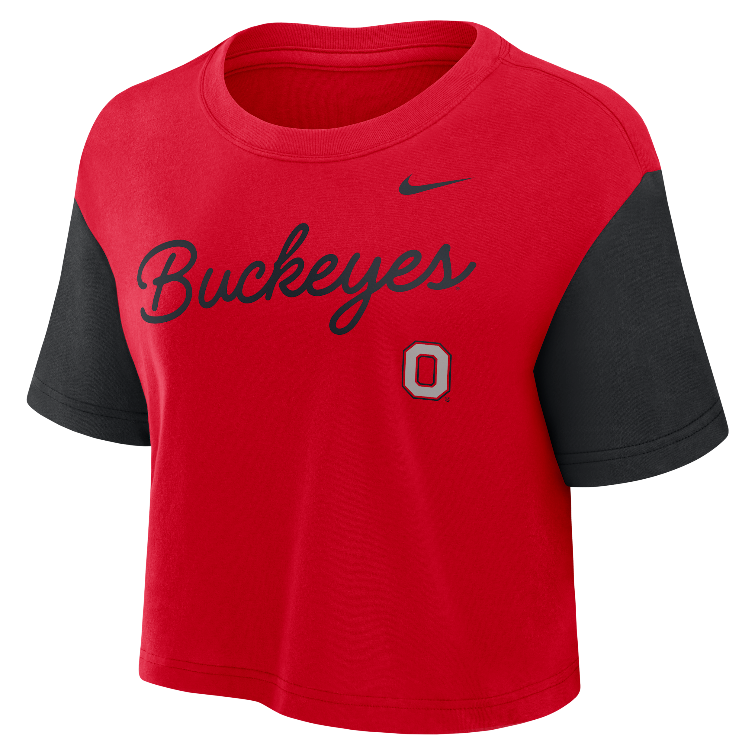 Nike Ohio State Script  Women's Dri-fit College Cropped T-shirt In Red