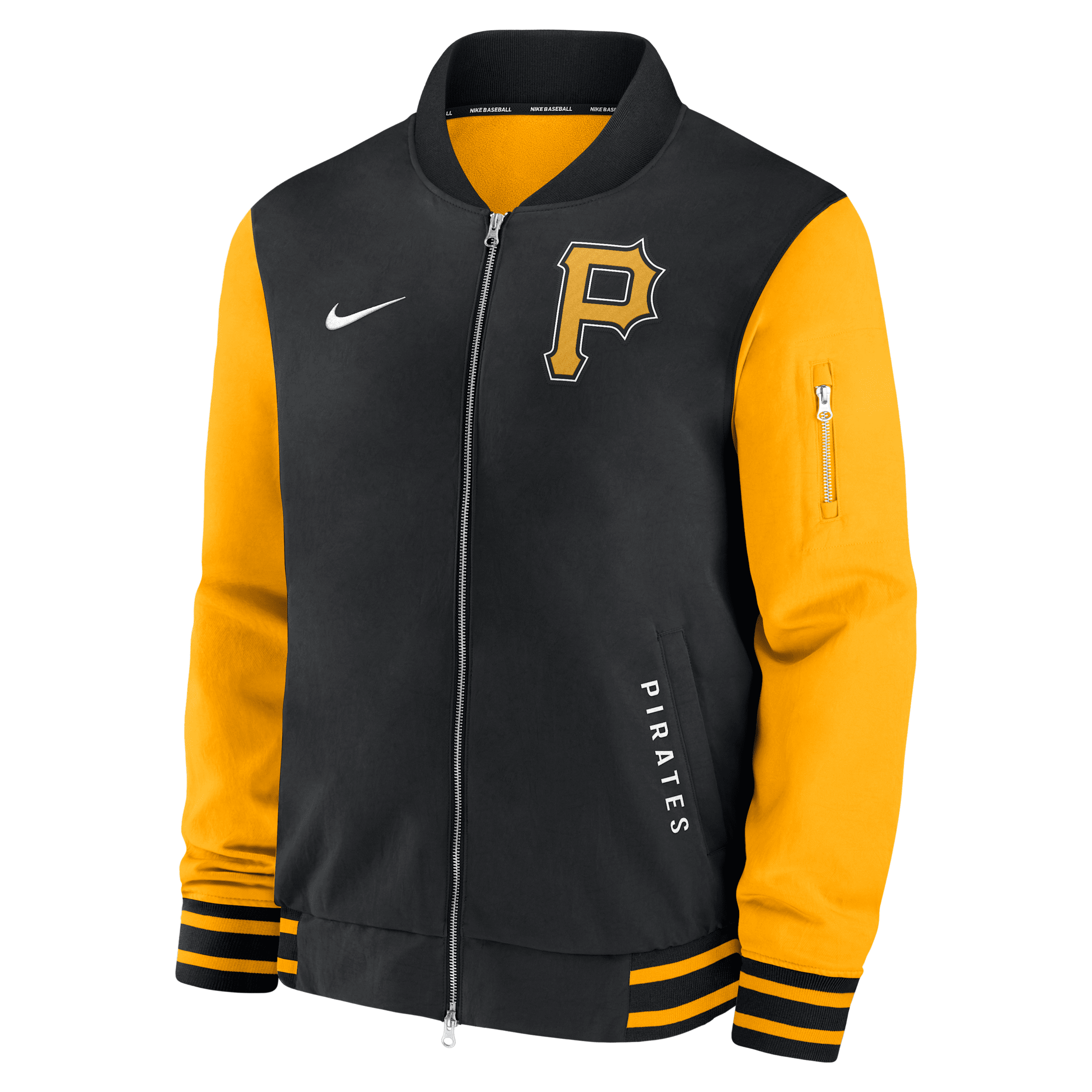 Nike Pittsburgh Pirates Authentic Collection Dugout Men's Mlb Full-zip Bomber Jacket In Multi