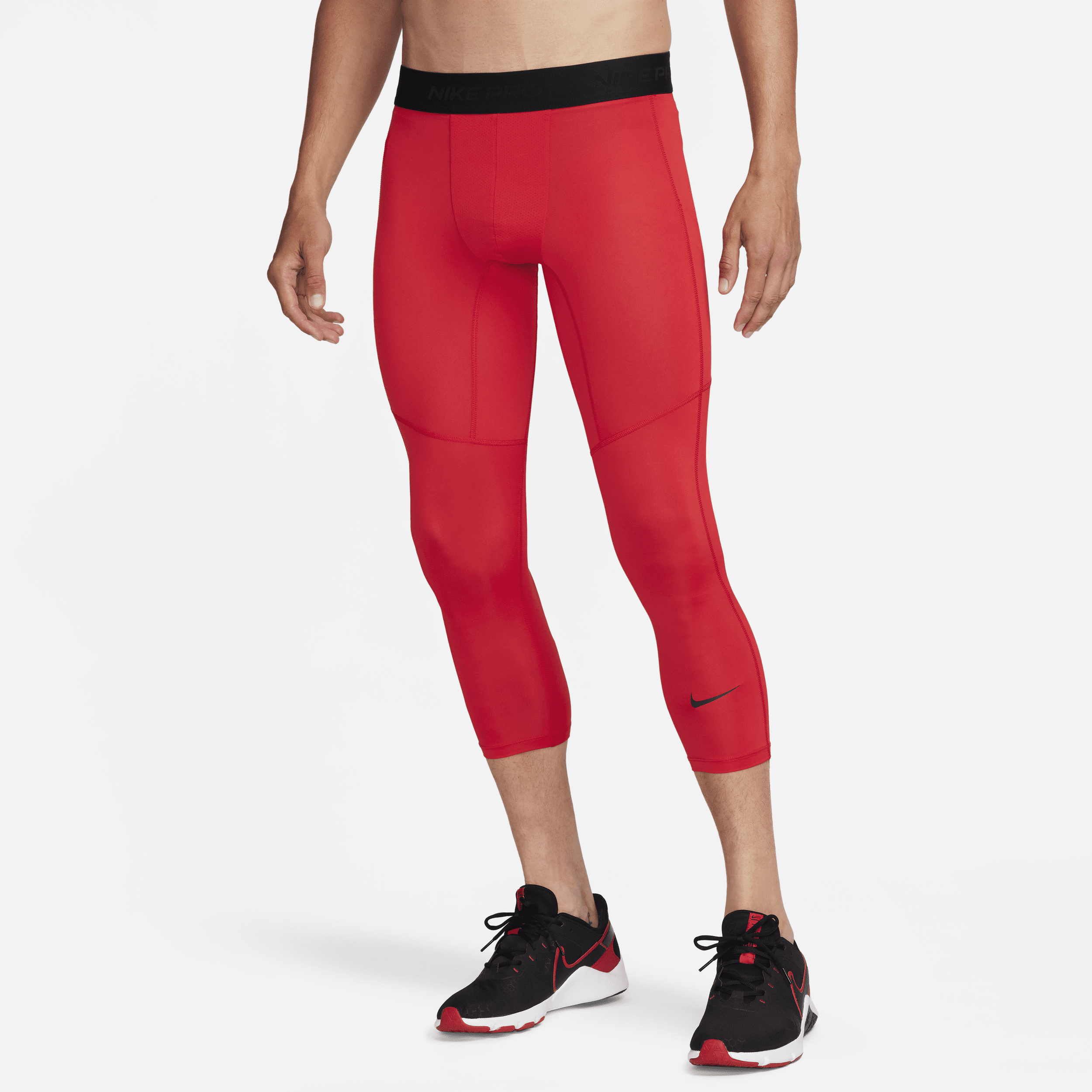 Nike Men's  Pro Dri-fit 3/4-length Fitness Tights In Red