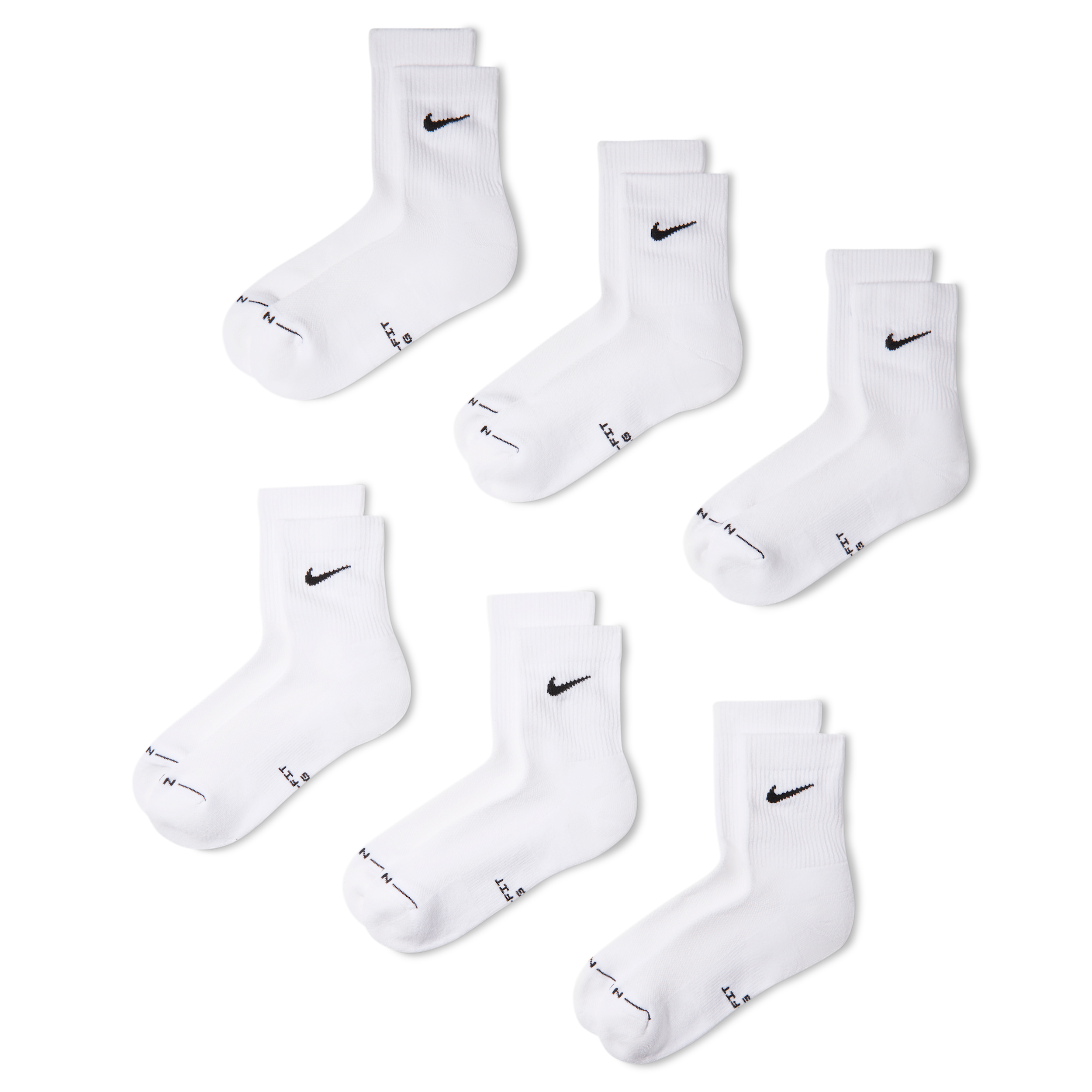 Nike Unisex Everyday Elevated Micro Crew Socks (6 Pairs) in Multicolor | IU1850-901