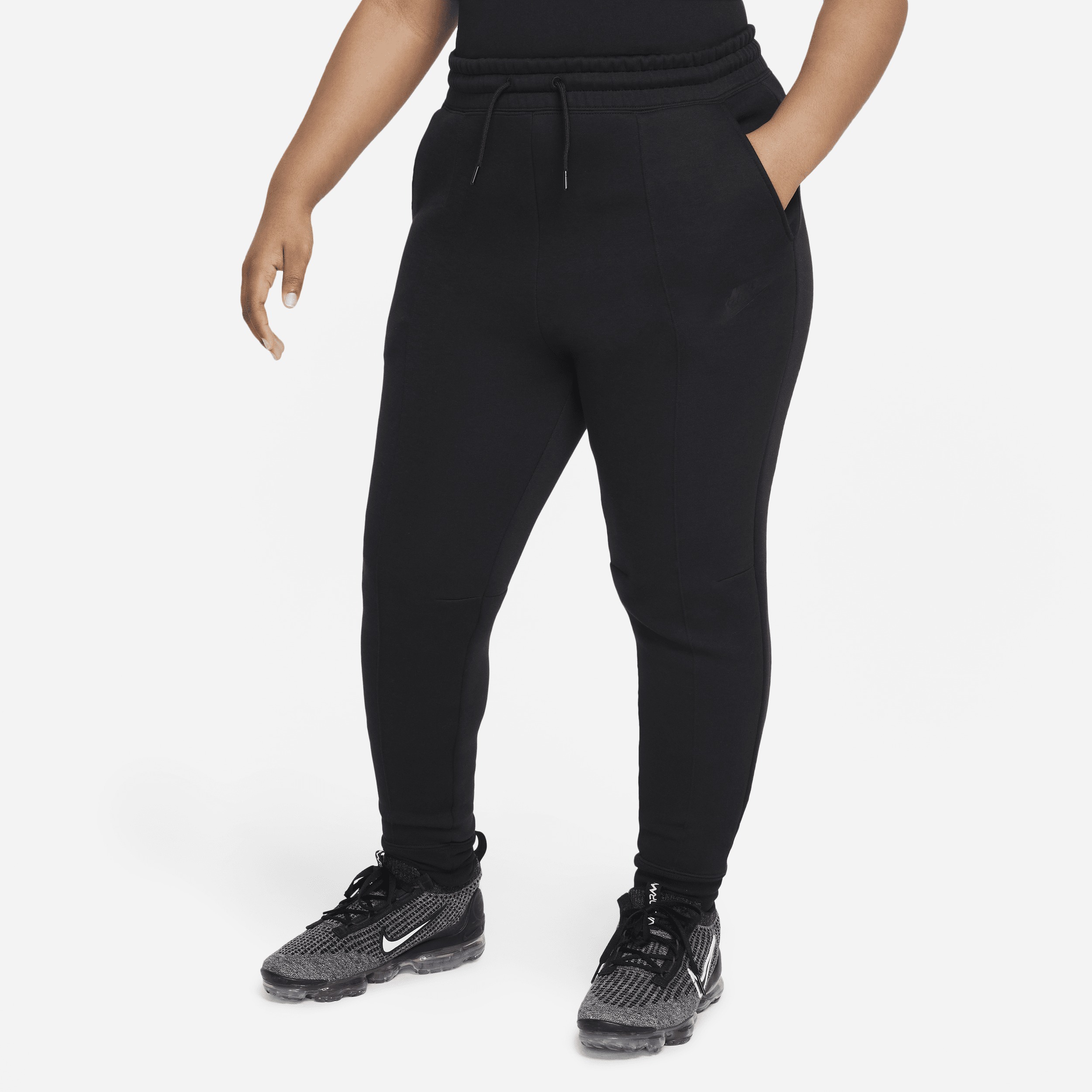 Nike Sportswear Tech Fleece Big Kids' (girls') Jogger Pants (extended Size) In Black