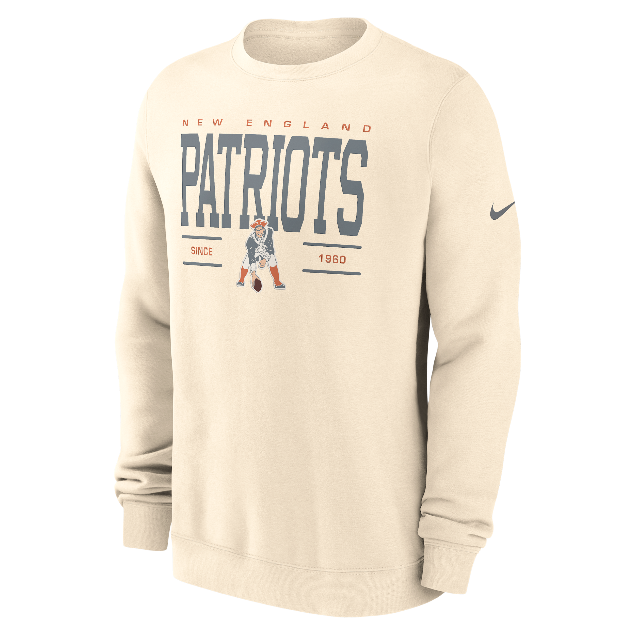 New England Patriots Club Nike Men's NFL Pullover Crew in Brown | NKPV15A8KV-Y9M