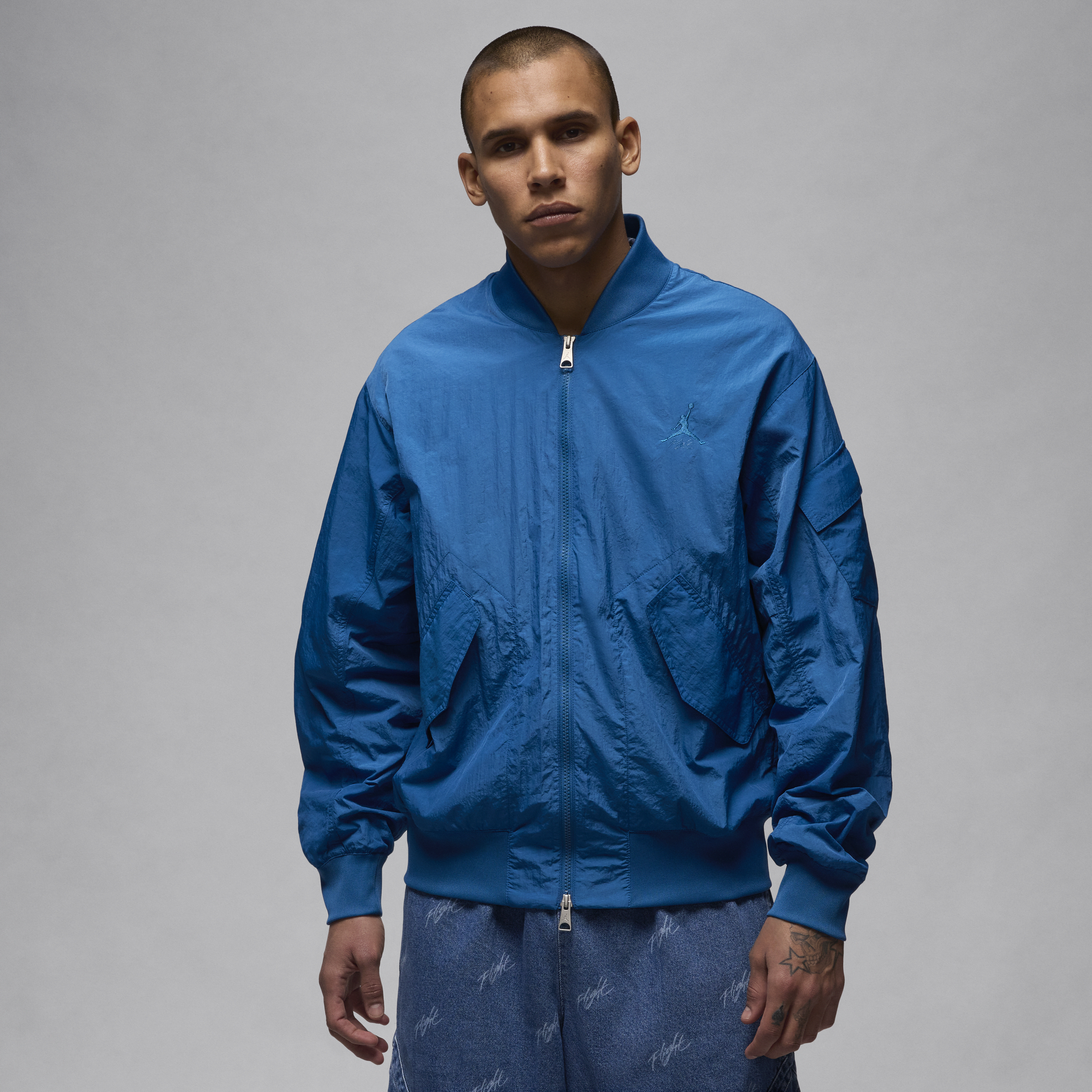 Shop Jordan Men's  Renegade Essentials Lightweight Jacket In Blue