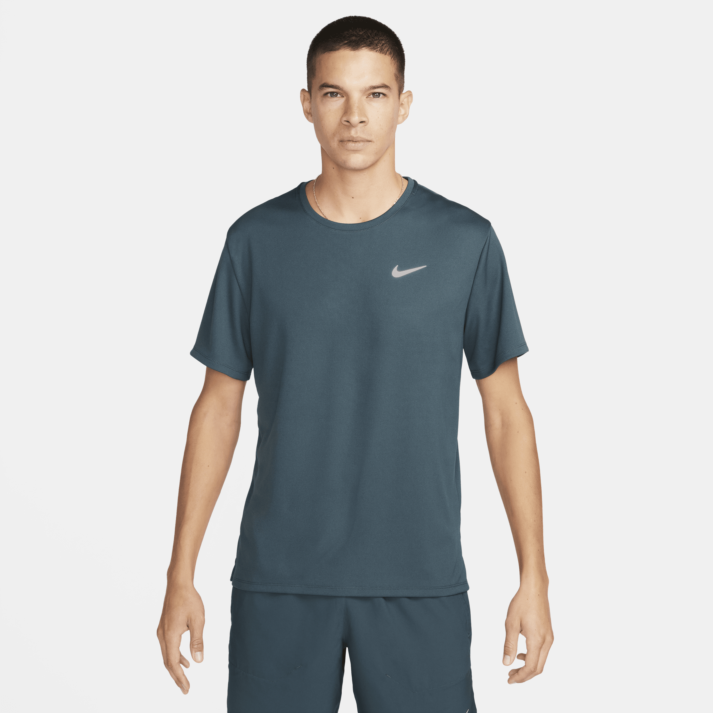 Nike Men's Miler Dri-fit Uv Short-sleeve Running Top In Green