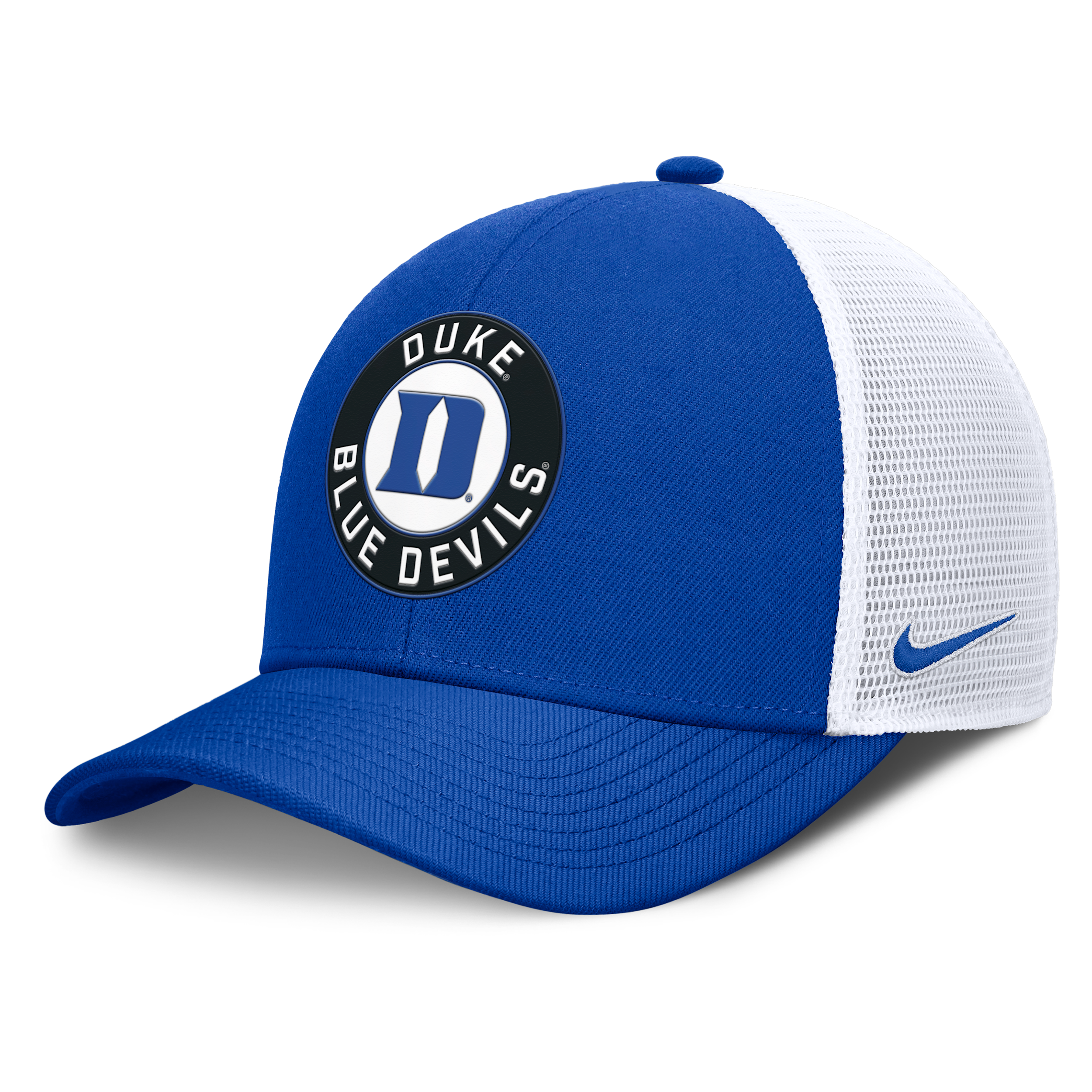 Nike Duke Primetime Rise Men's Dri-fit College Trucker Adjustable Hat In White