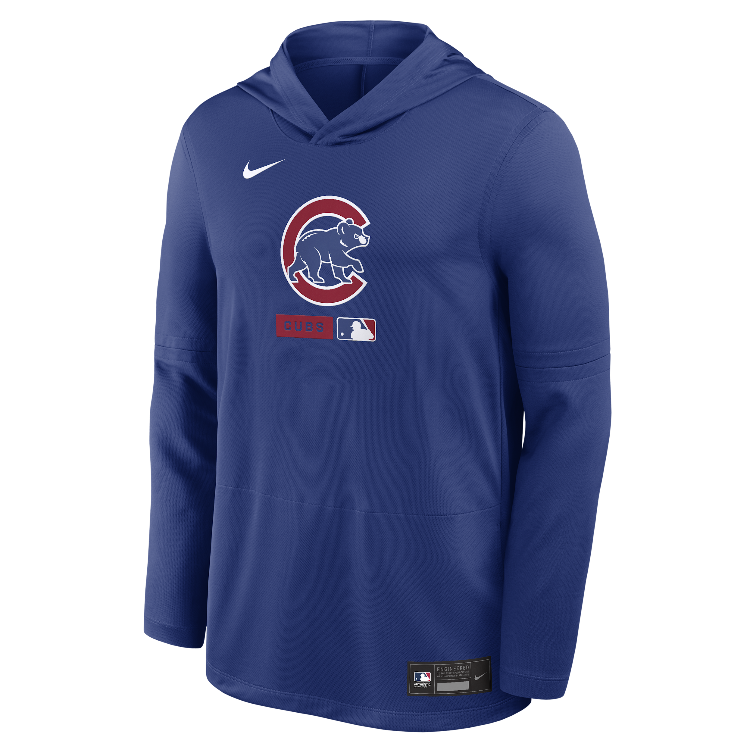 Chicago Cubs Authentic Collection Nike Men's Dri-FIT MLB Long-Sleeve Hooded Top in Blue | 03B94EWEJ-S9Q