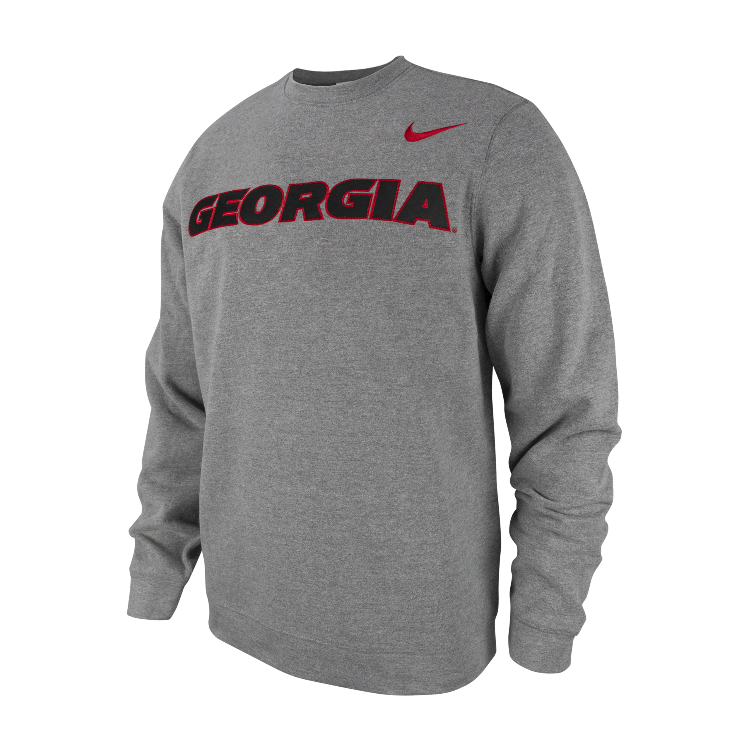 Nike Georgia Club Fleece  Men's College Crew-neck Sweatshirt In Grey
