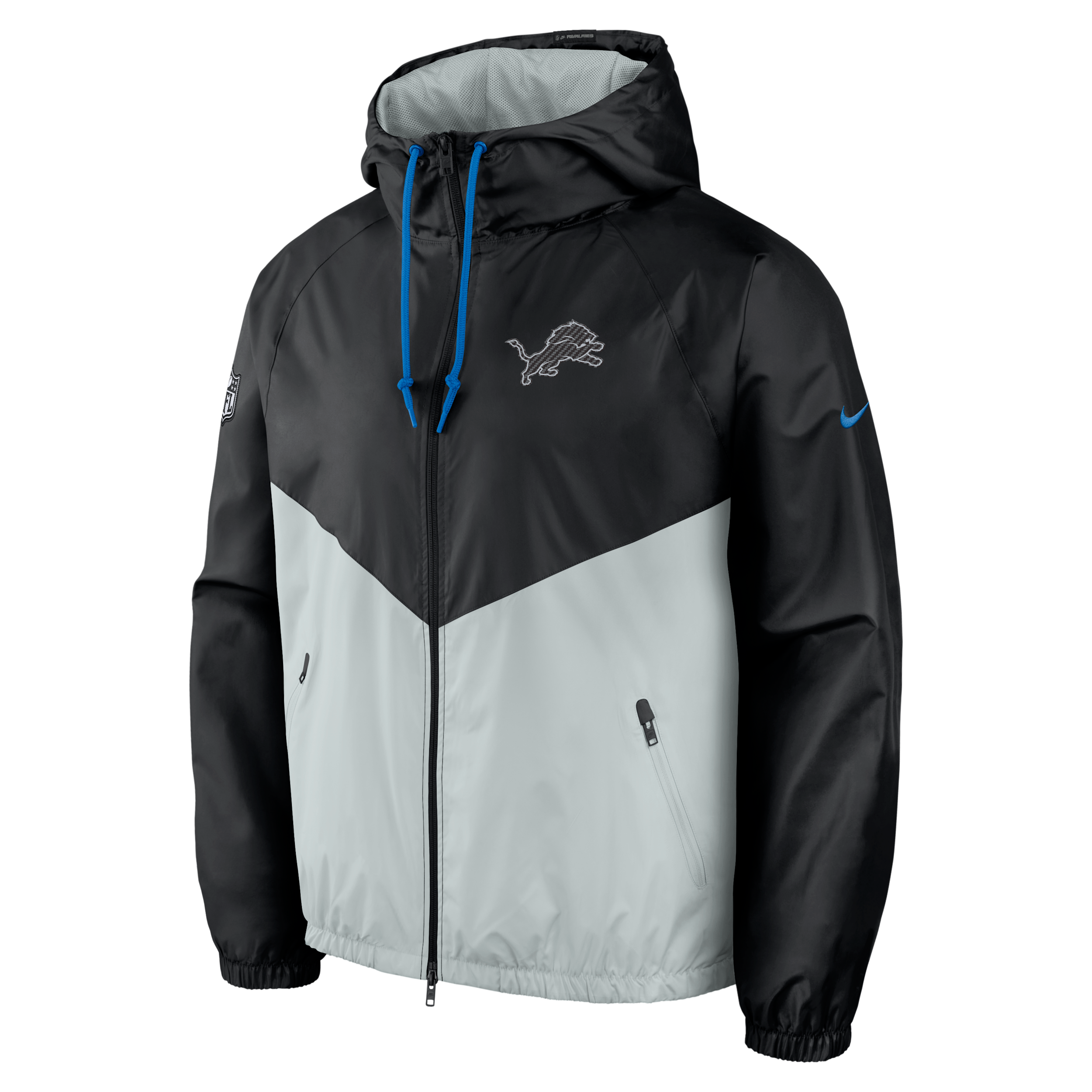 Nike Men's Black/ Silver Detroit Lions 2026 Rivalries Collection Windrunner Full-Zip Jacket - Black, Silver