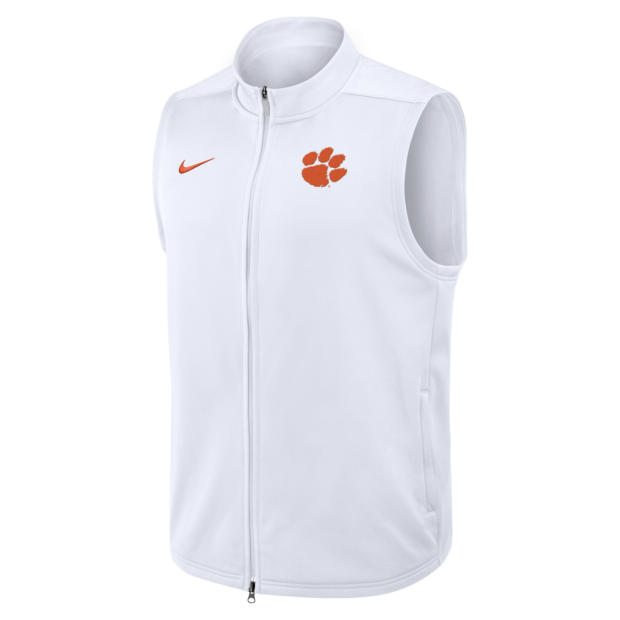 Clemson Primetime Victory Nike Men's Therma-FIT College Full-Zip Vest in White | 03OJ10ACLN-3VN