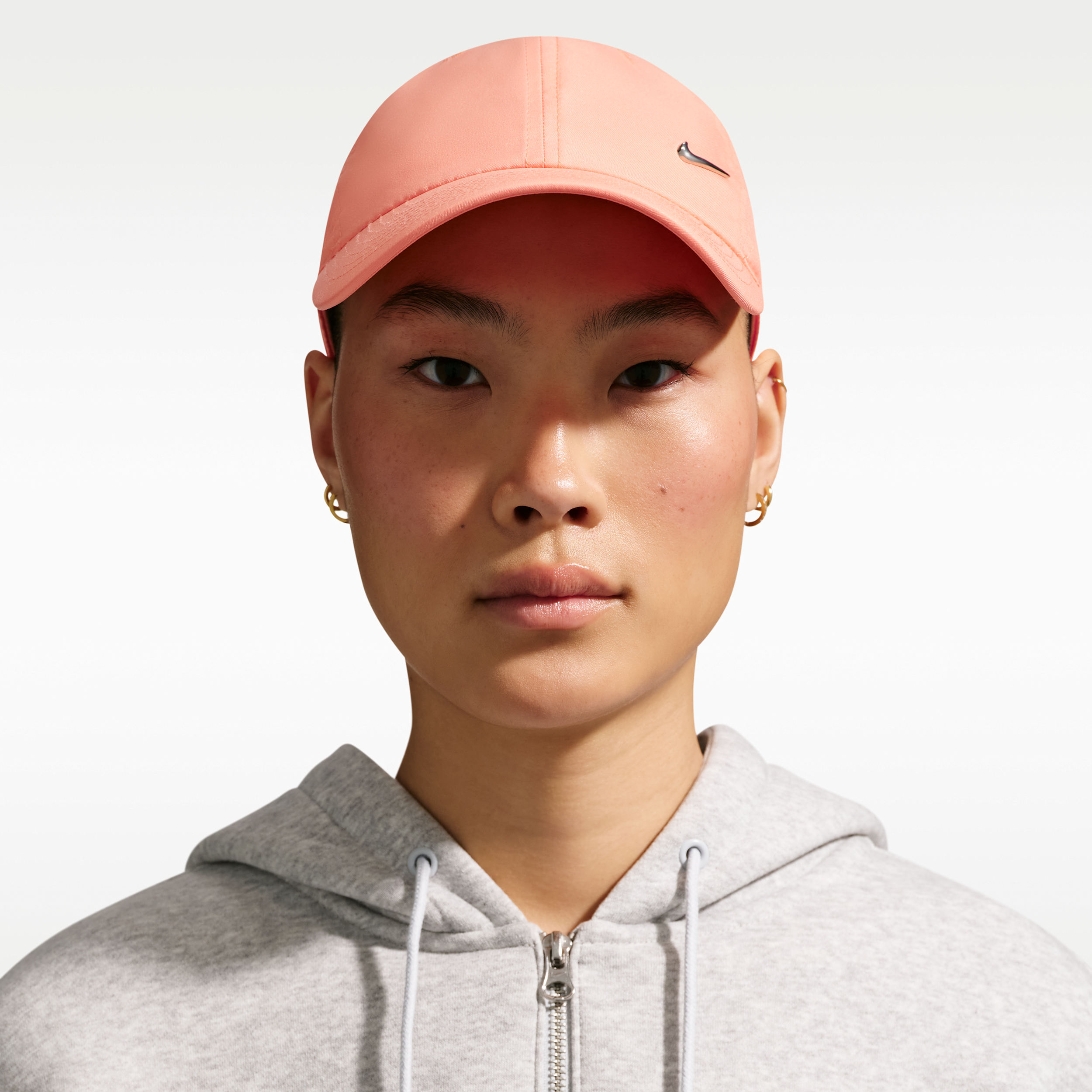 Nike Unisex Dri-FIT Club Unstructured Metal Swoosh Cap in Orange | FB5372-835