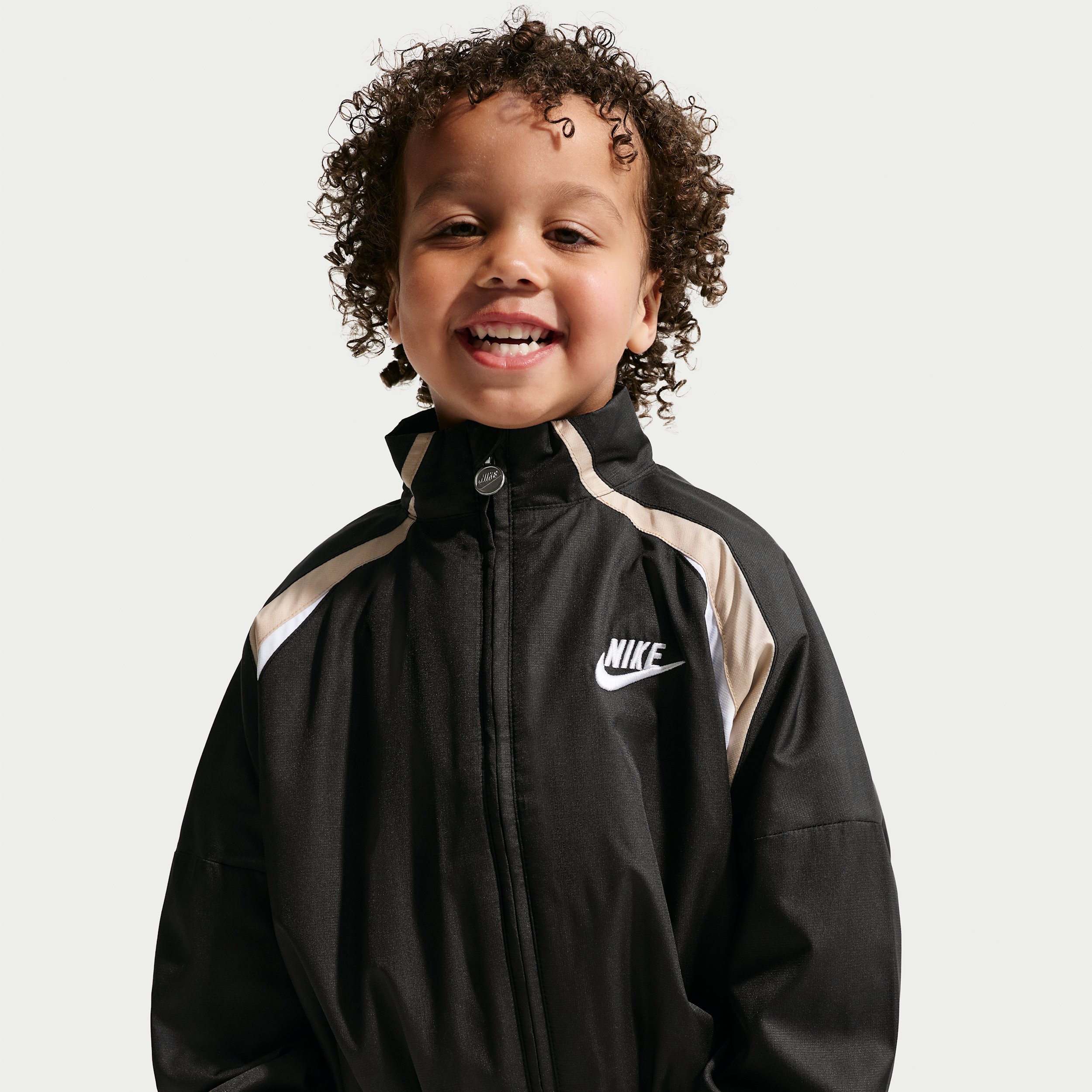 Nike Toddler Colorblocked Hoodless Jacket in Black | 76P023-023