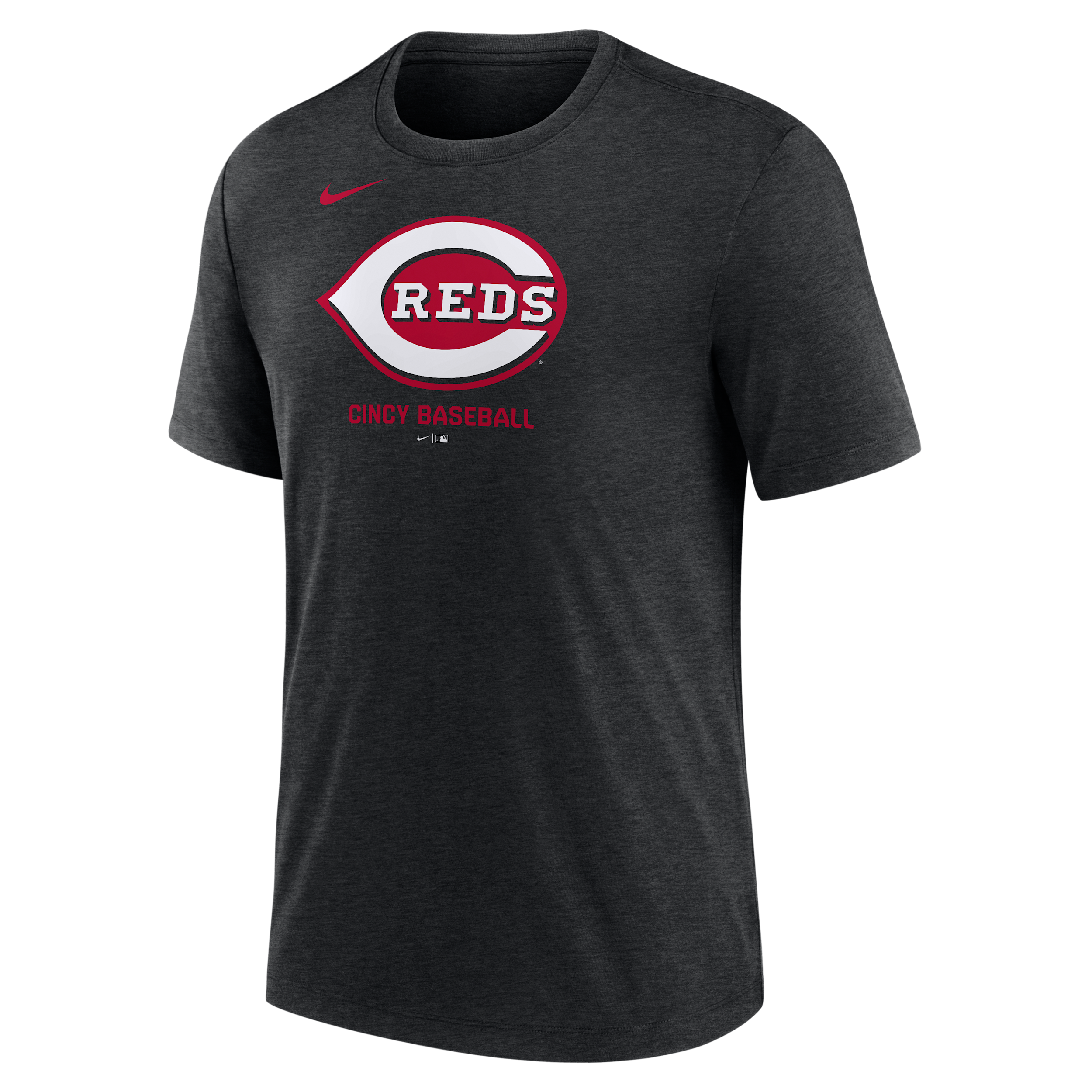 Cincinnati Reds Logo Nike Men's MLB T-Shirt in Black | NJFD00ARED-J77