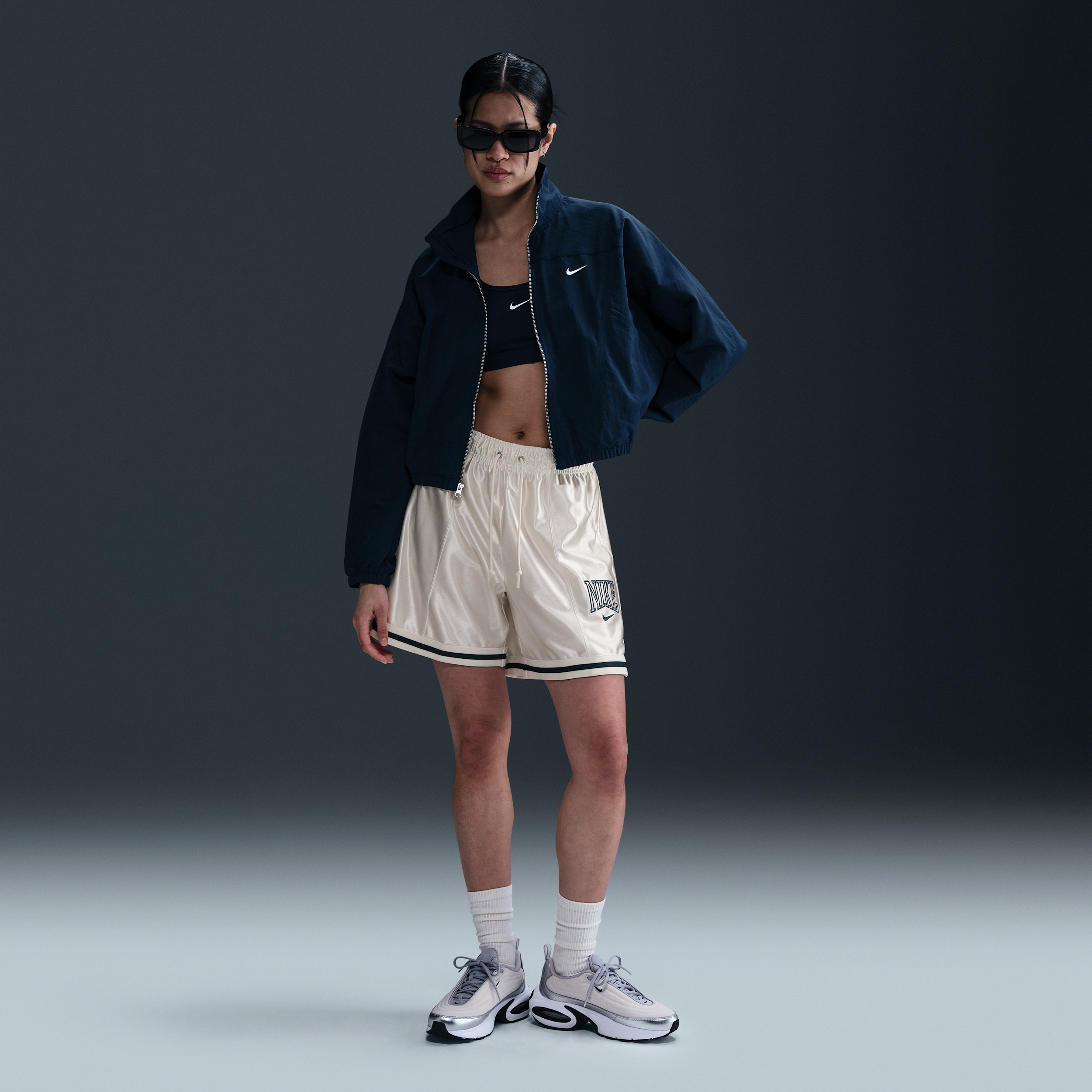 Nike Logo-embroidered Shorts In White