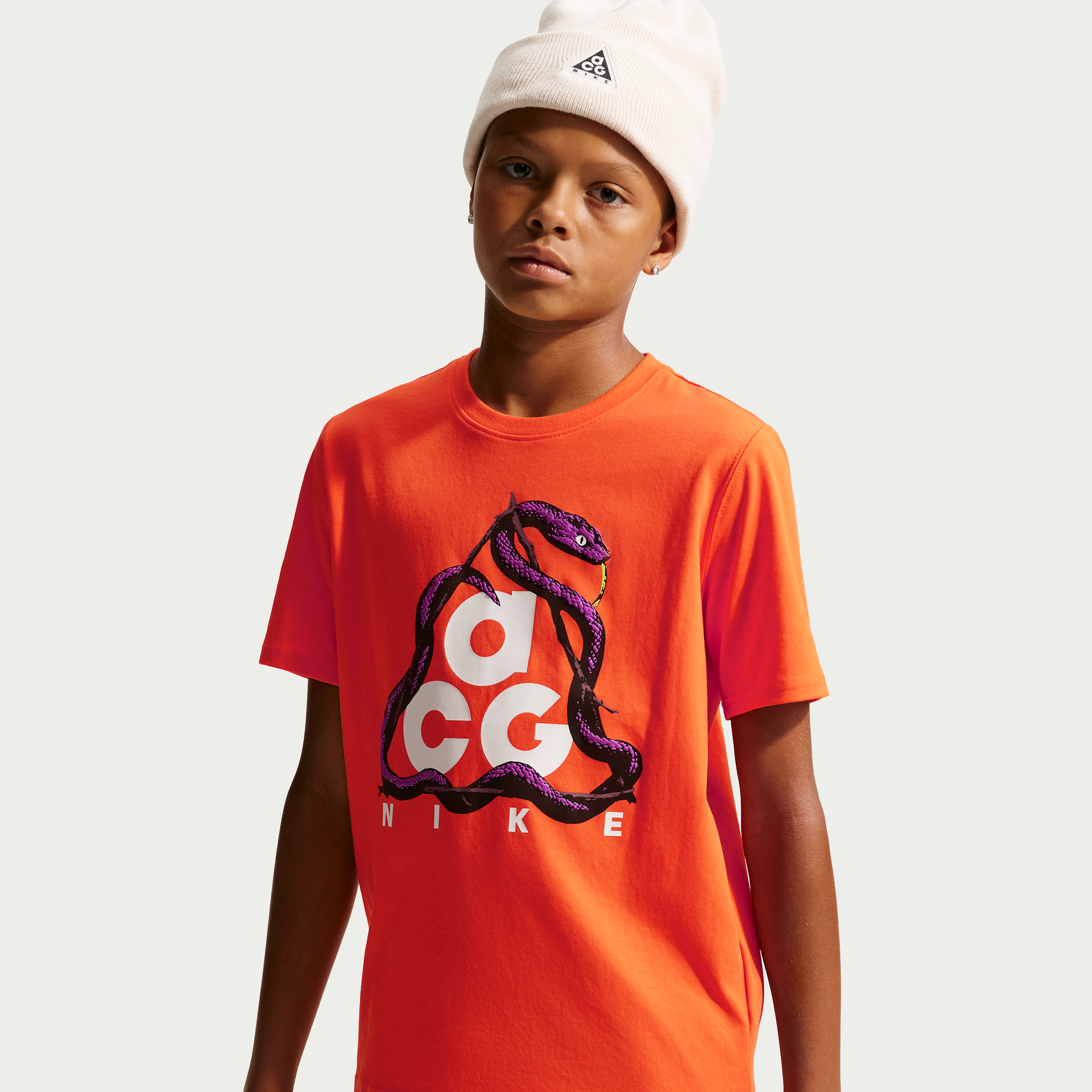 Nike ACG Big Kids' Dri-FIT Snake T-Shirt in Orange | 9WCA98-N1Y