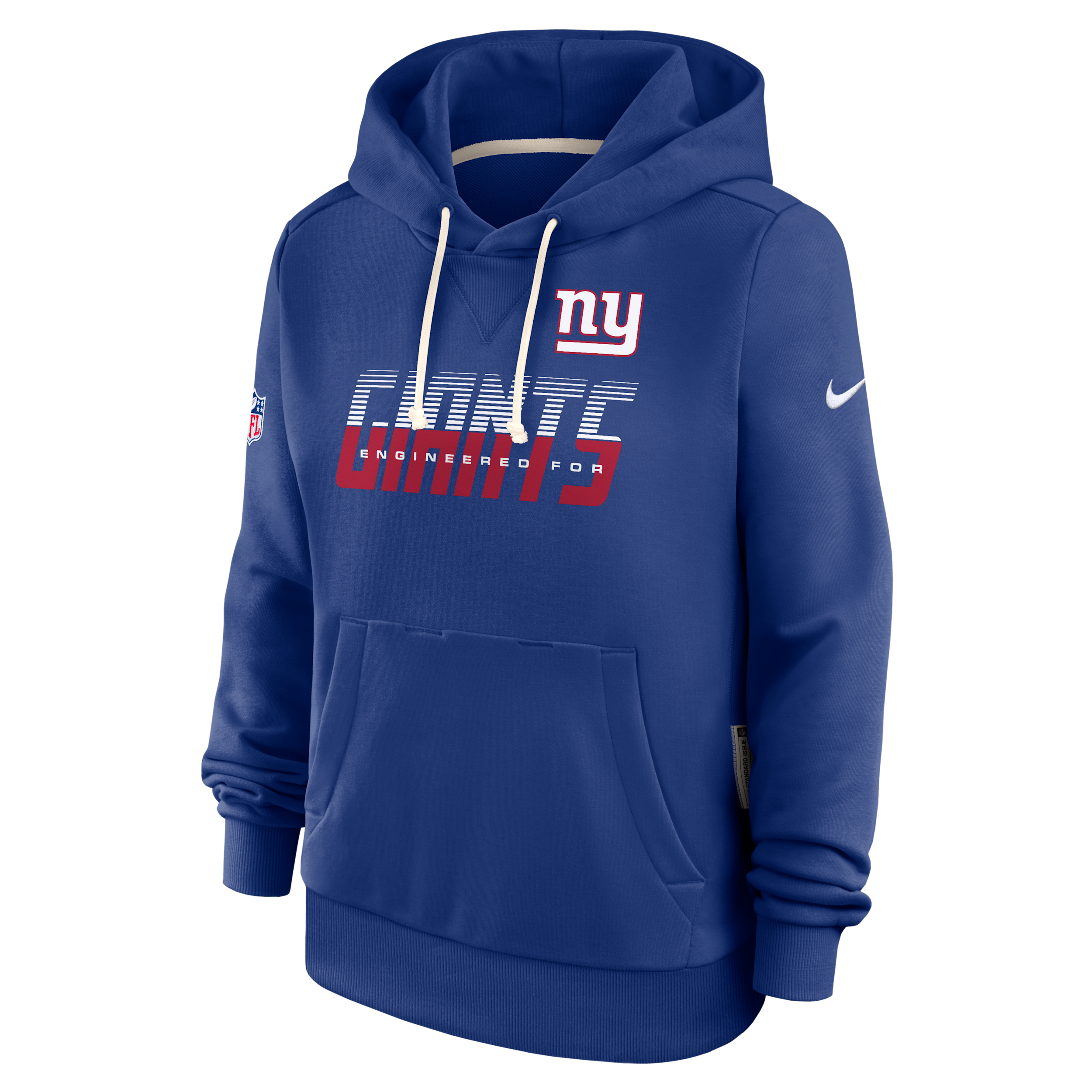 New York Giants Sideline Standard Issue Nike Women's Dri-FIT NFL Pullover Hoodie in Blue | 03C34EW8I-SX8