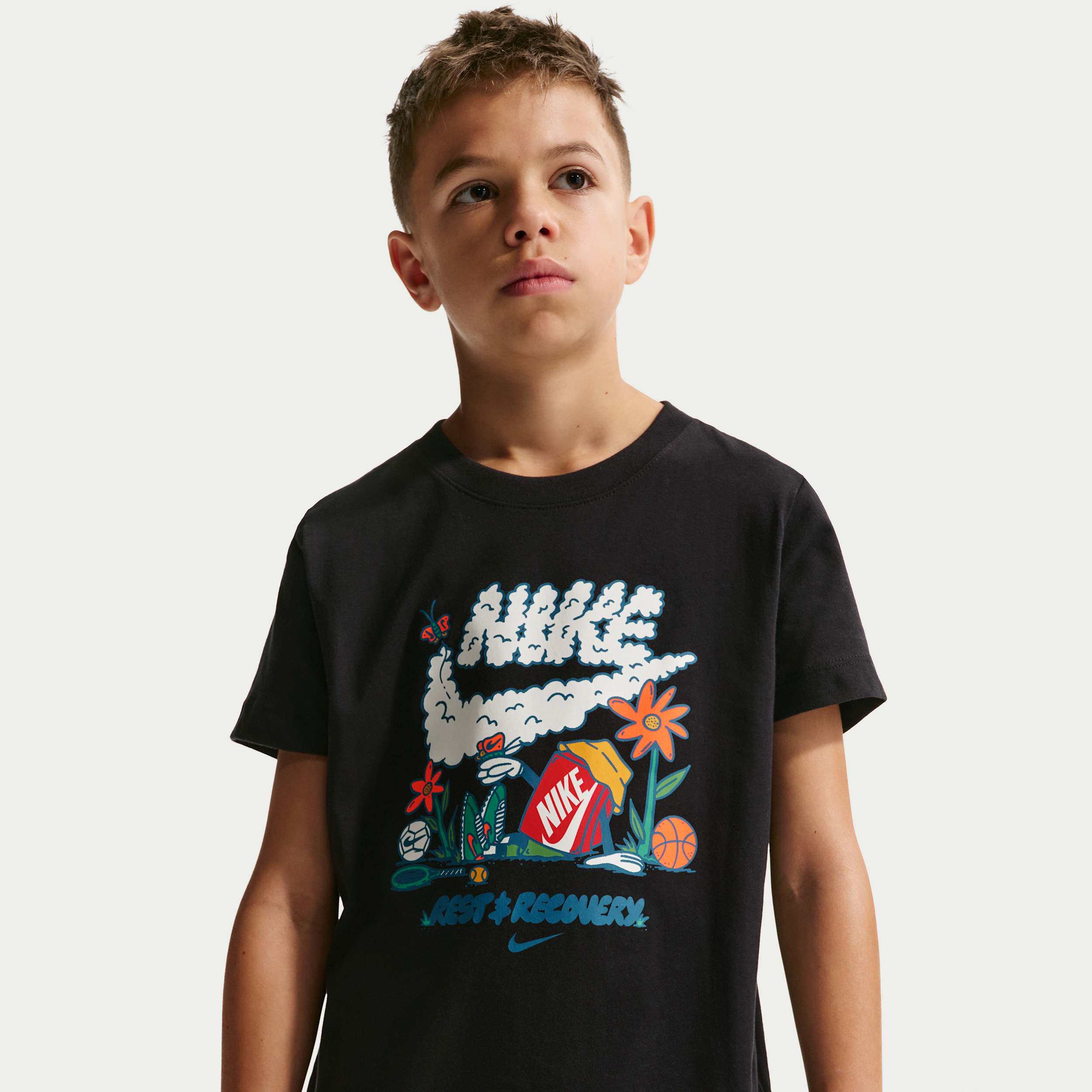 Boys Nike NSW Boxy REST T-Shirt - Boys' Grade School Black Size L