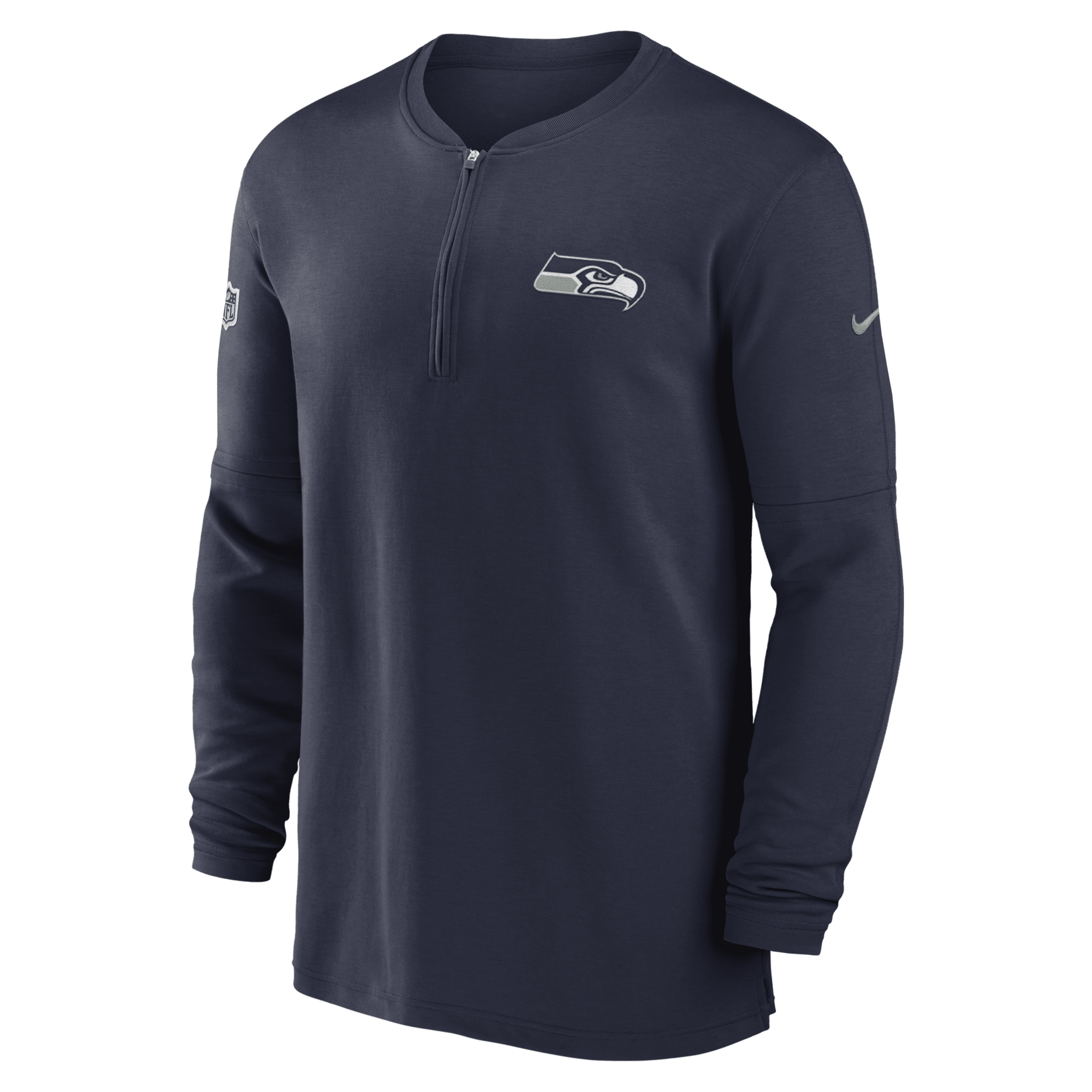 Shop Nike Seattle Seahawks Sideline Menâs  Men's Dri-fit Nfl 1/2-zip Long-sleeve Top In Blue