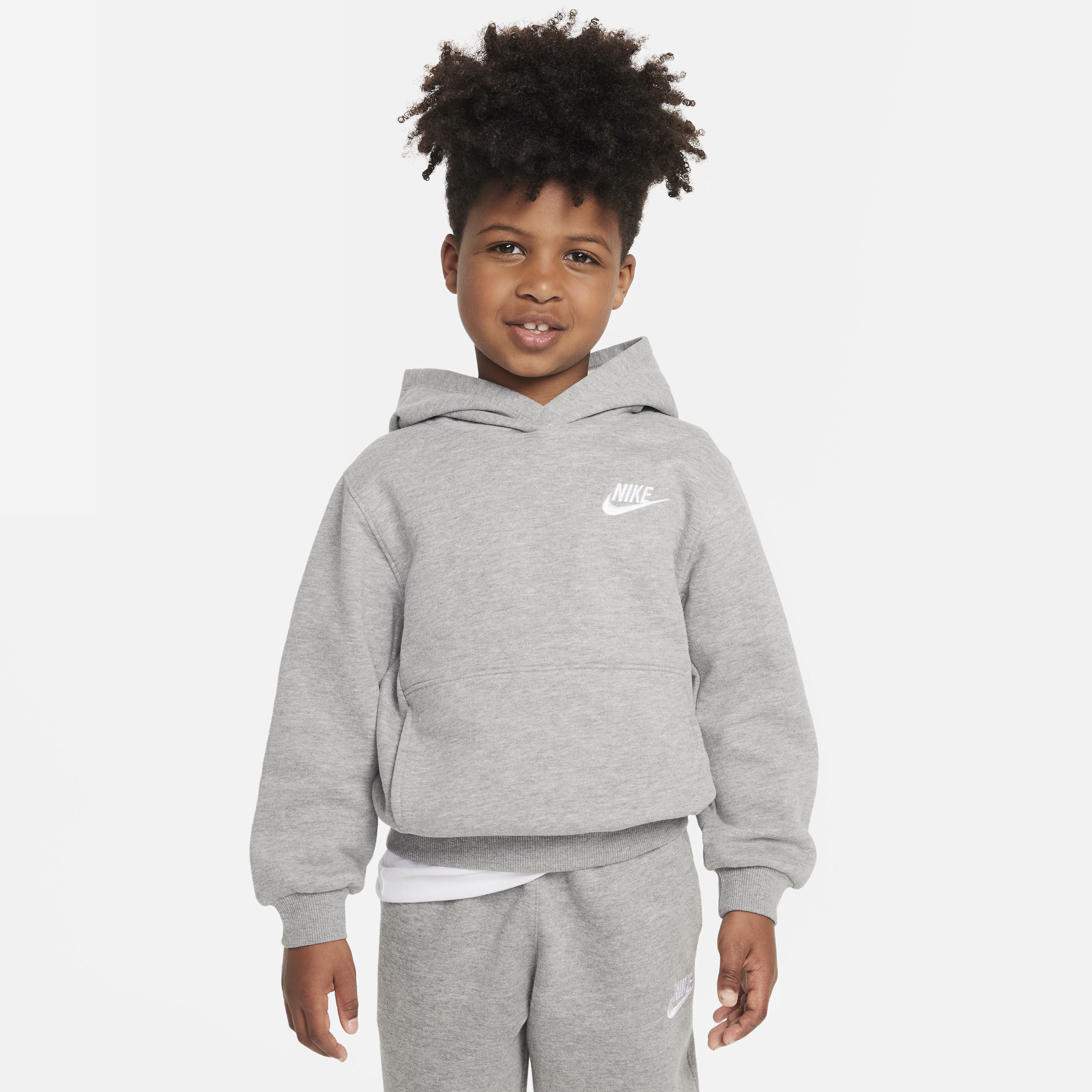 Nike Sportswear Club Fleece Pullover Little Kids Hoodie In Grey