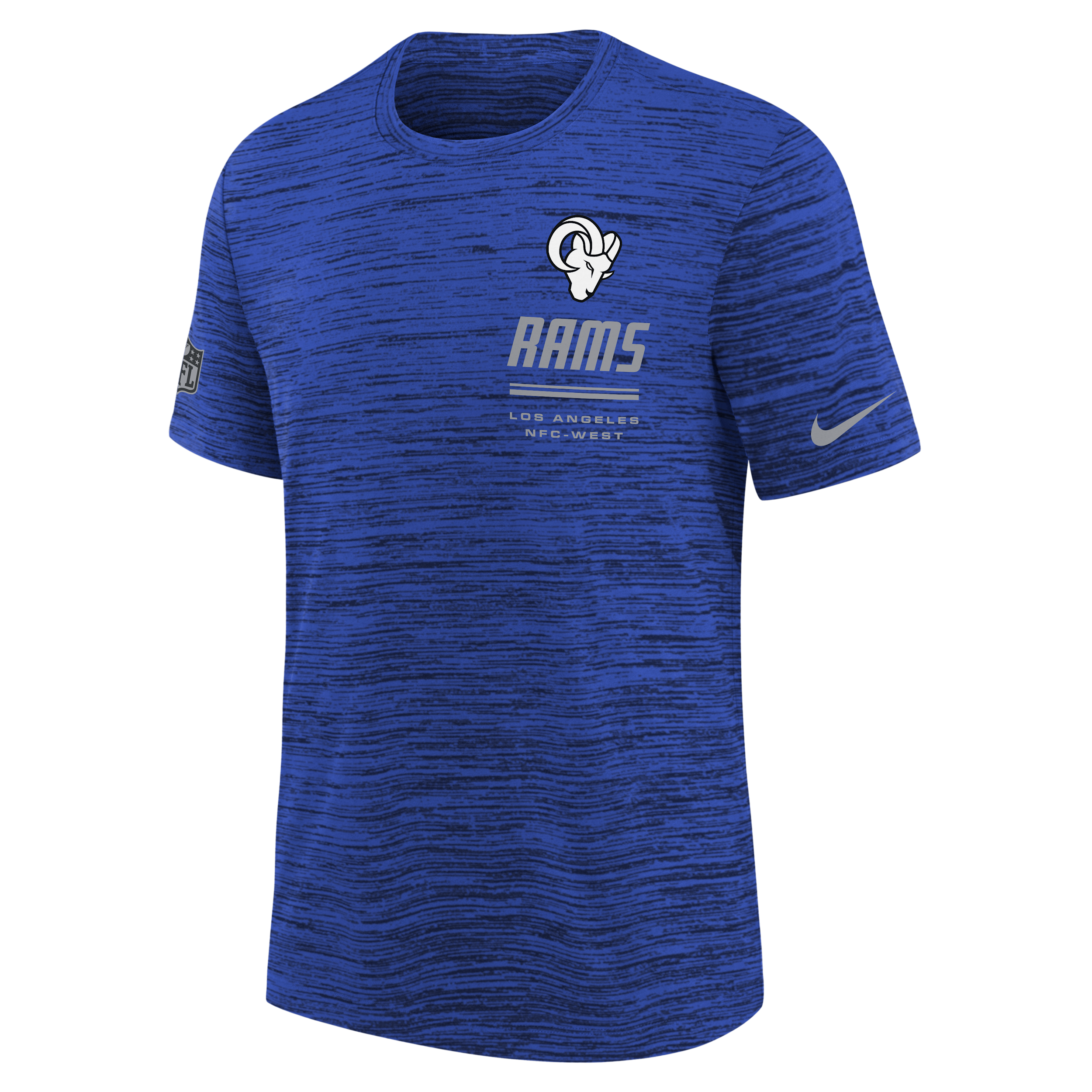 Los Angeles Rams Sideline Velocity Big Kids' Nike Dri-FIT NFL T-Shirt in Blue | Z1B7NFRKRAM-NHF
