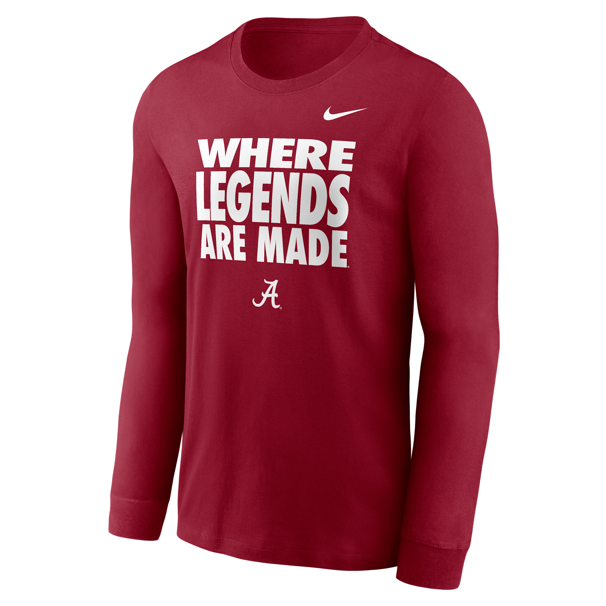 Nike Men's Crimson Alabama Crimson Tide 2026 Sideline Slogan Dri-fit Long Sleeve T-Shirt - Crimson
