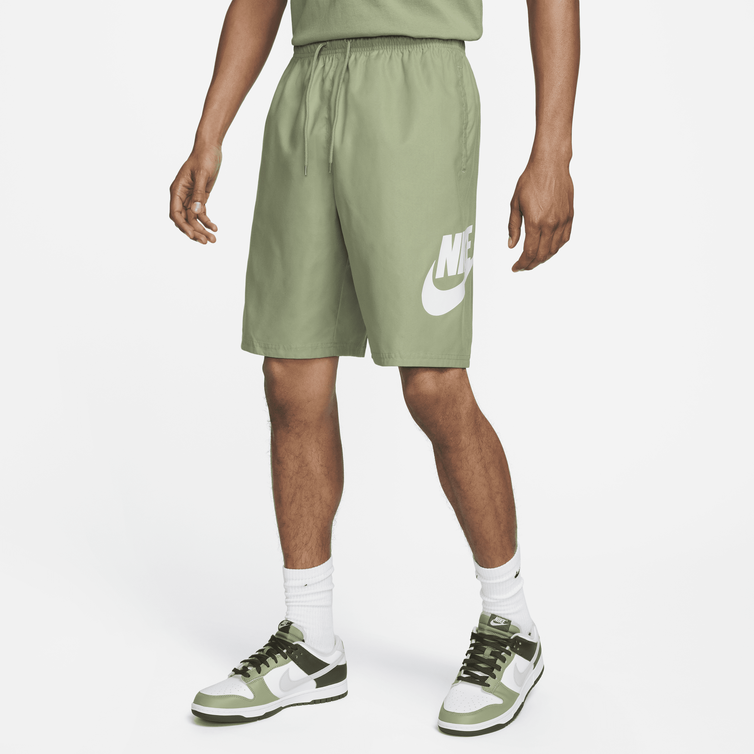 Shop Nike Men's Club Woven Shorts In Green