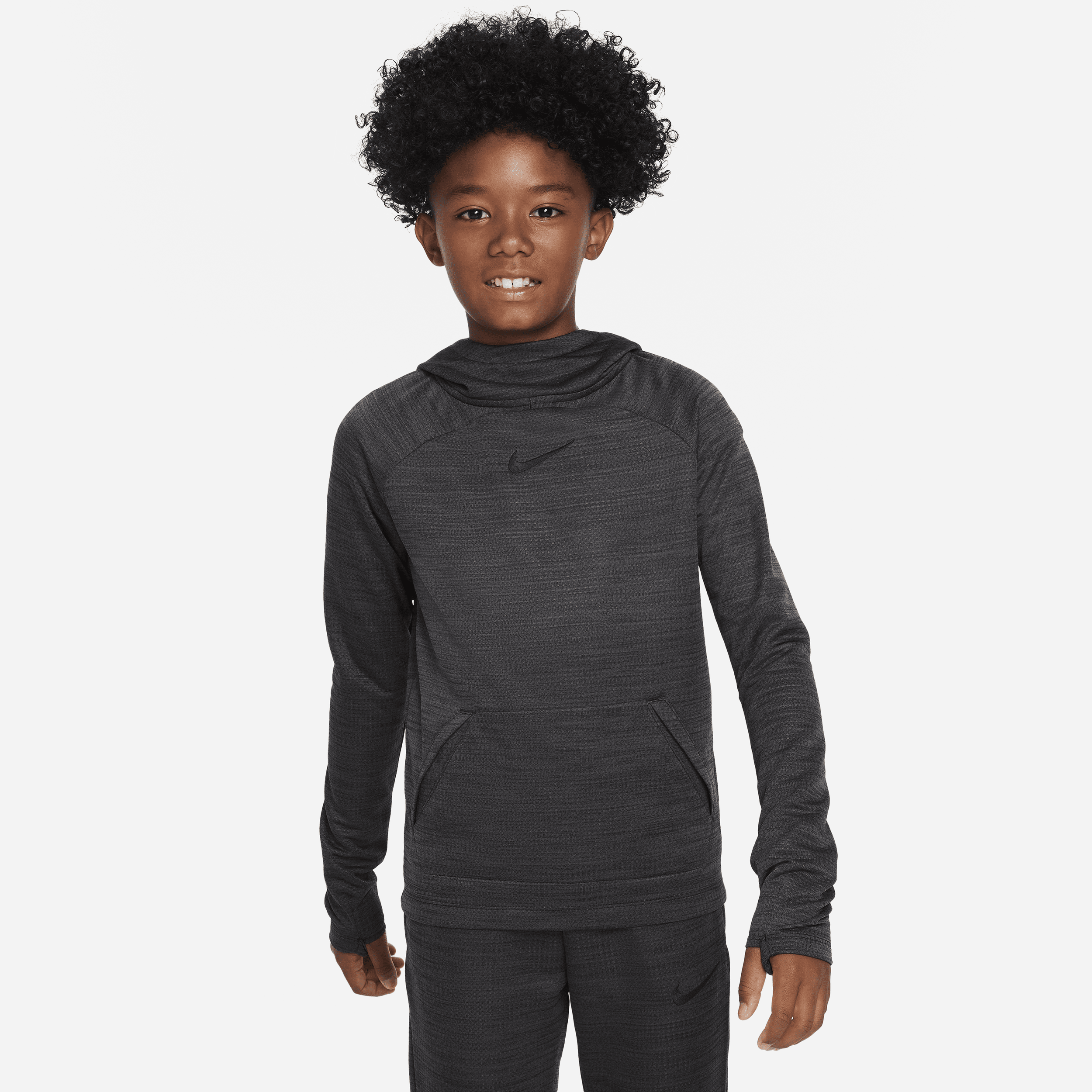 Nike Dri-fit Academy Big Kids' Pullover Soccer Hoodie In Black