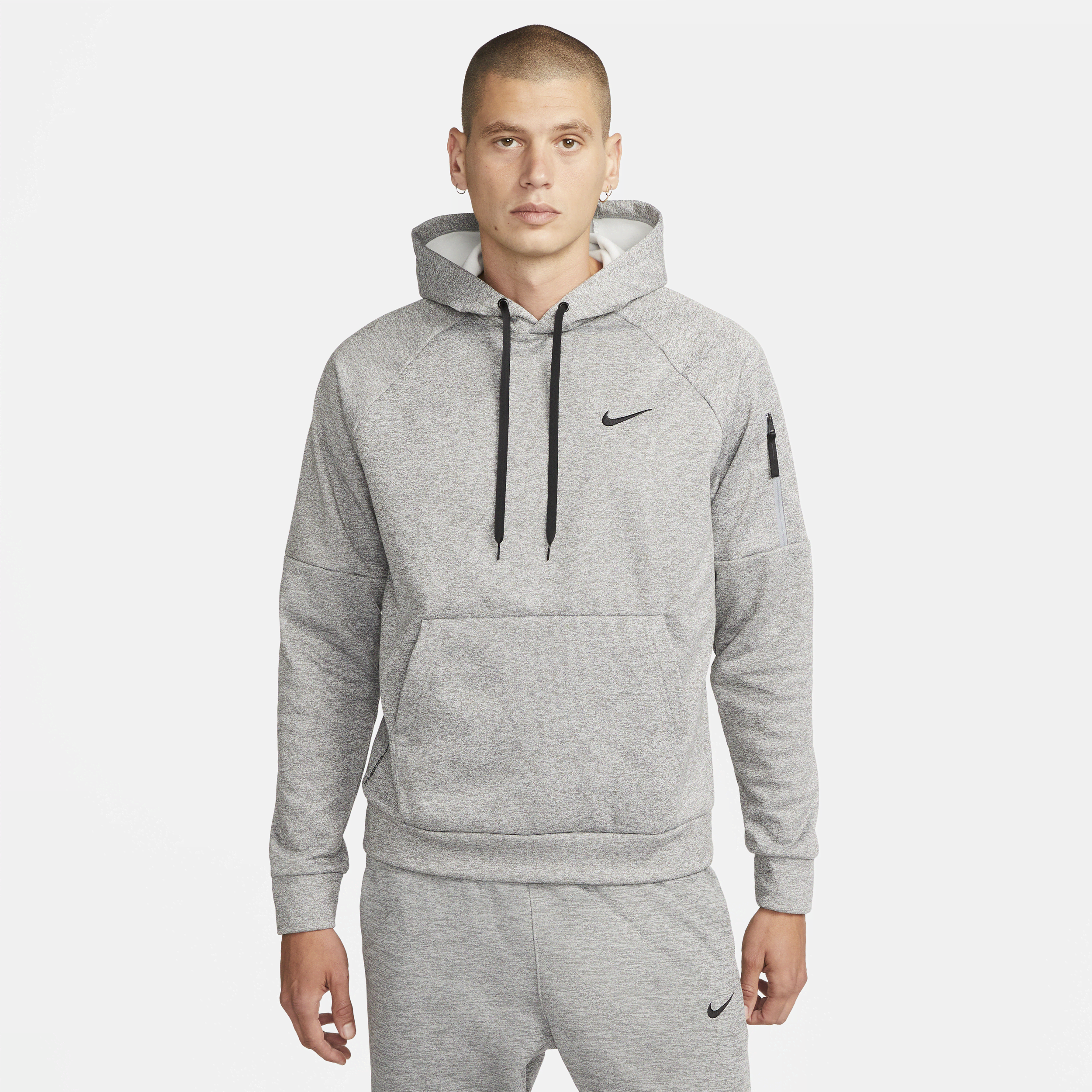 Men's Nike Therma Therma-FIT Hooded Fitness Pullover in Grey | DQ4834-063