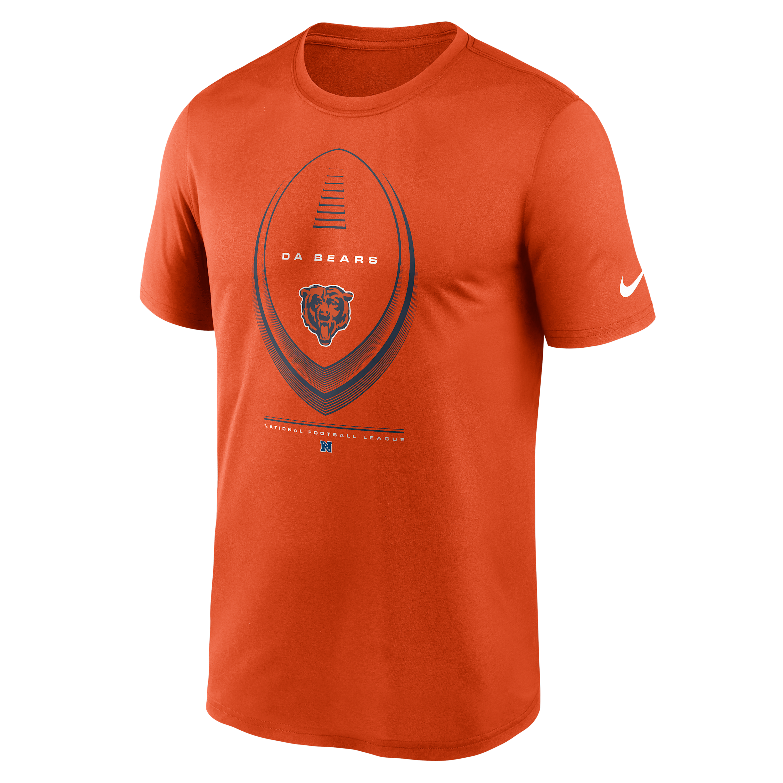 Nike Men's Chicago Bears Legend Icon Crew Neck Screen-Print Graphics T-Shirt - Orange