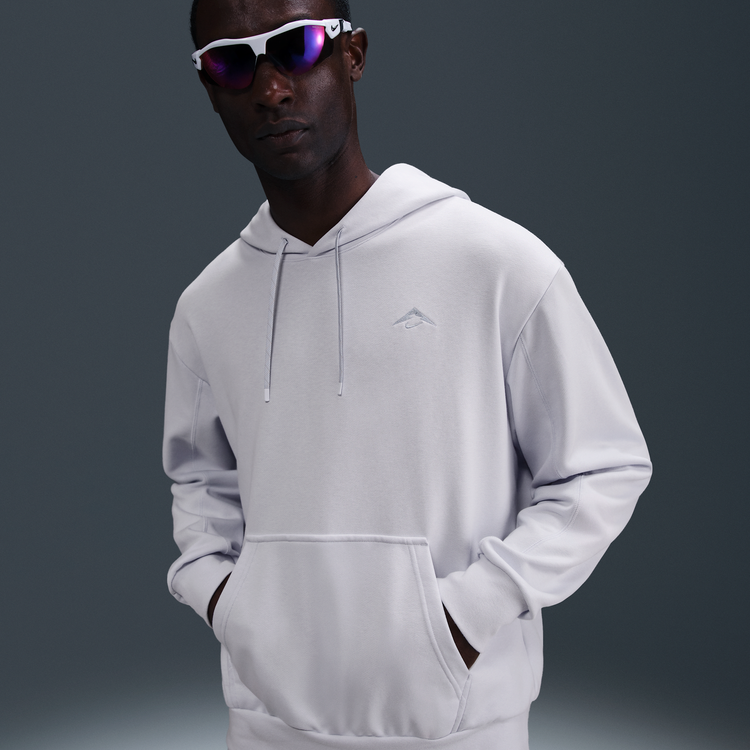 Nike Men's Trail Magic Hour Dri-fit Running Hoodie In Grey