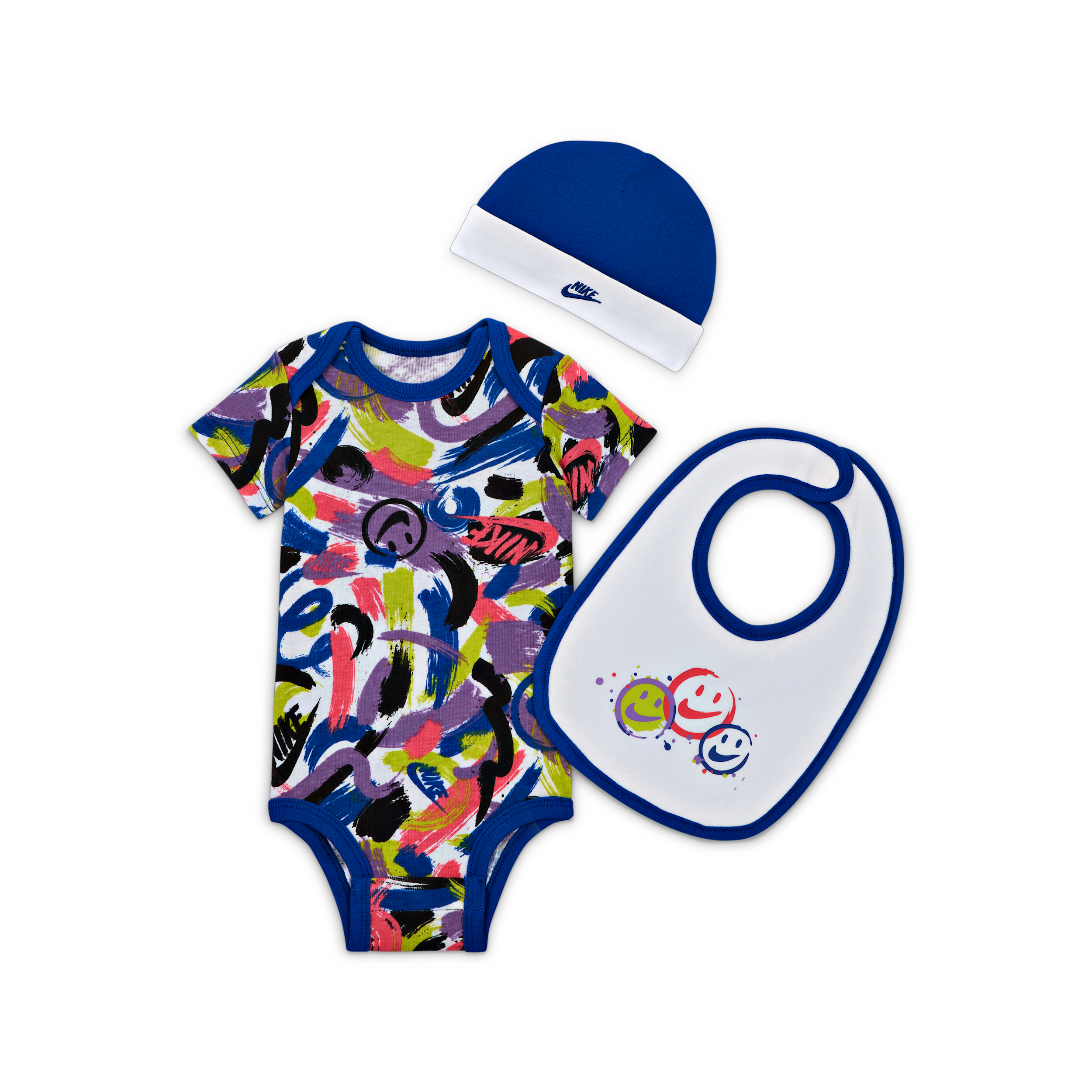 Nike Express Yourself Baby 3-piece Bodysuit Set In White