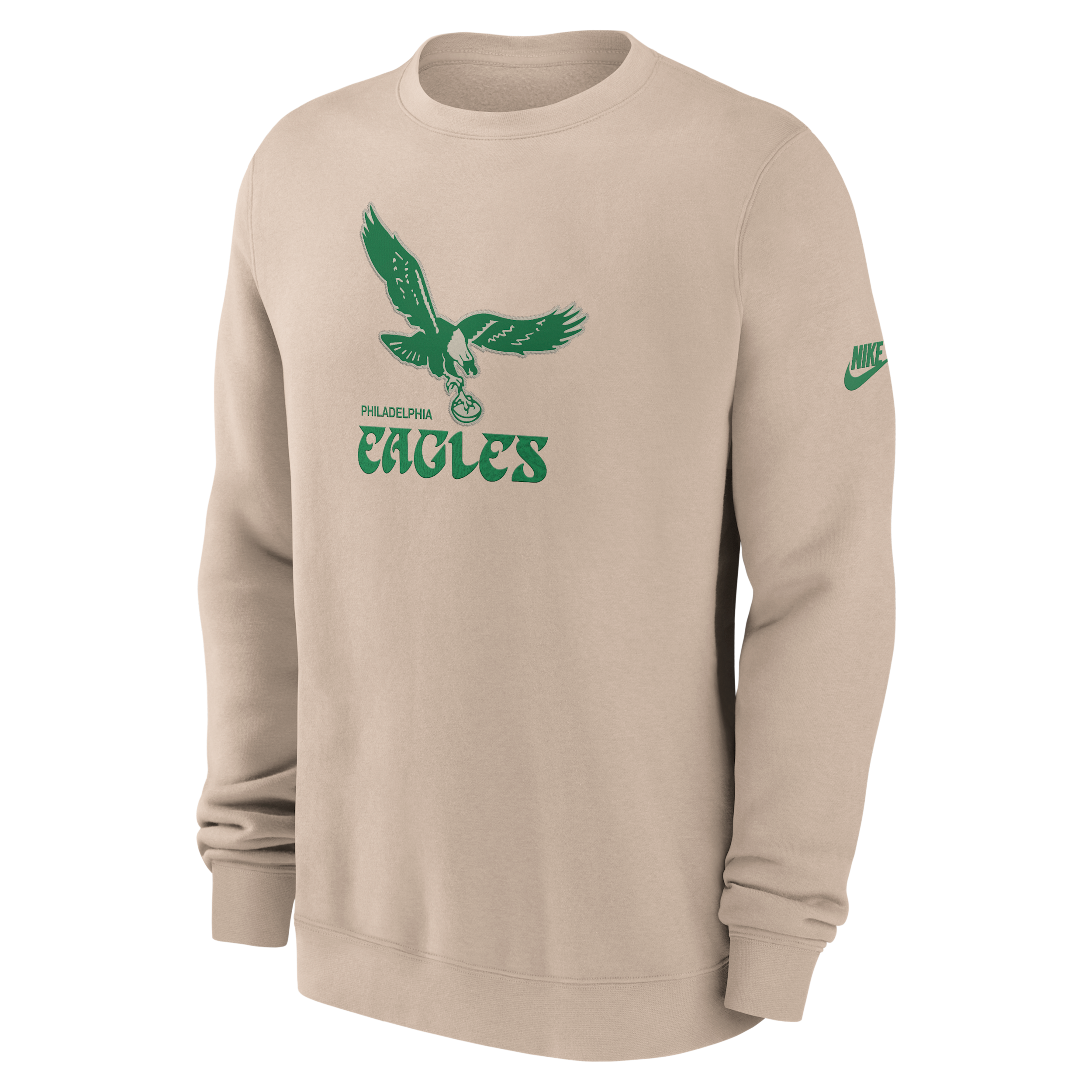 Philadelphia Eagles Rewind Club Nike Men's NFL Pullover Crew in Brown | NKPU05Y86V-SP5