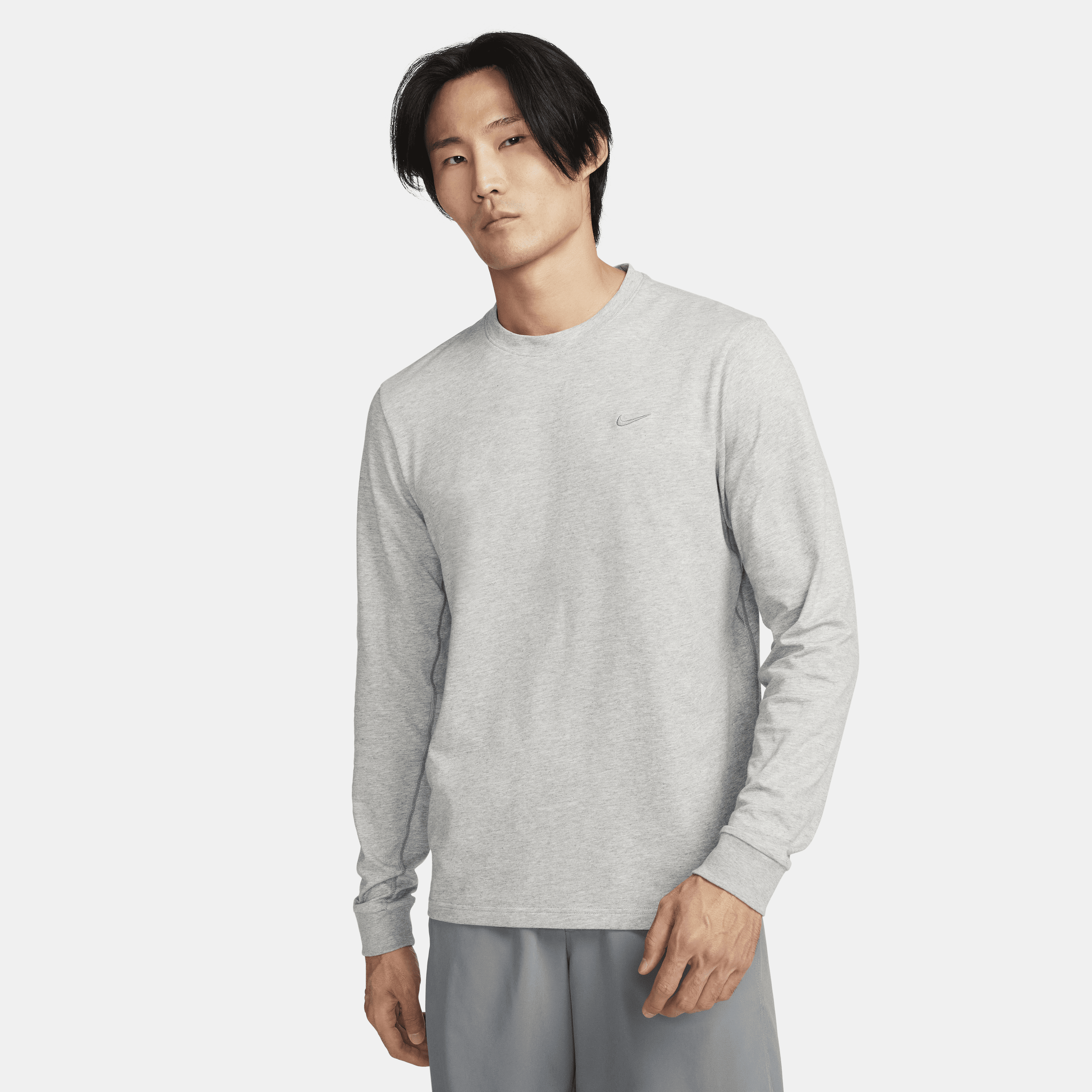Nike Men's Primary Dri-fit Long-sleeve Versatile Top In Grey