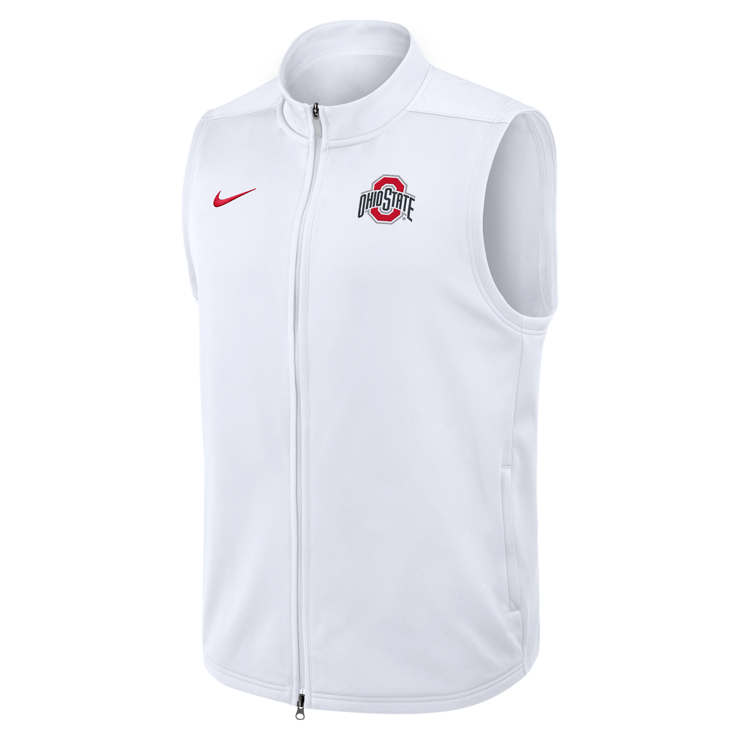 Ohio State Primetime Victory Nike Men's Therma-FIT College Full-Zip Vest in White | 03OJ10AOH-3VN