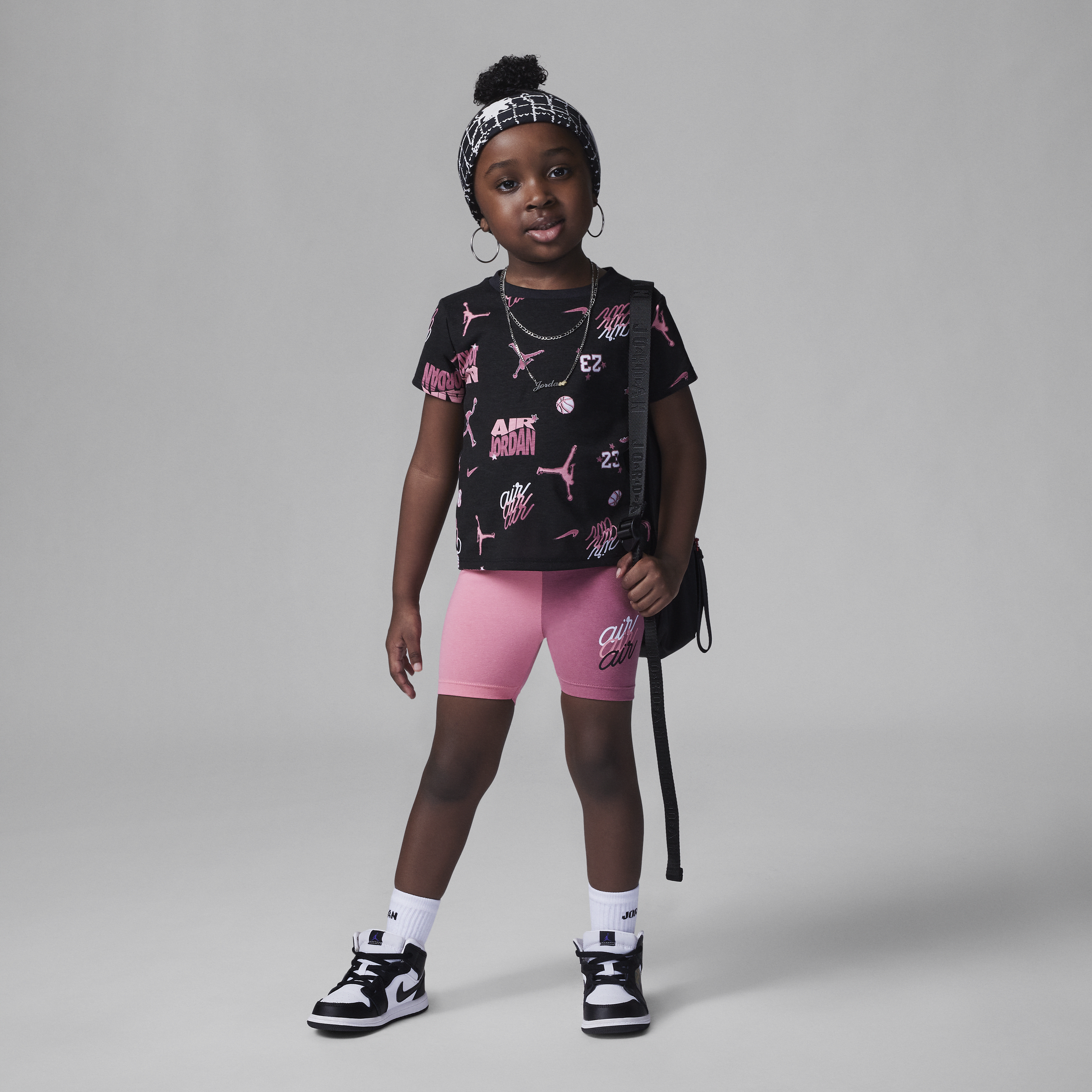 Jordan Kids' Icon Play Bike Shorts Set Toddler 2-piece Set In Pink