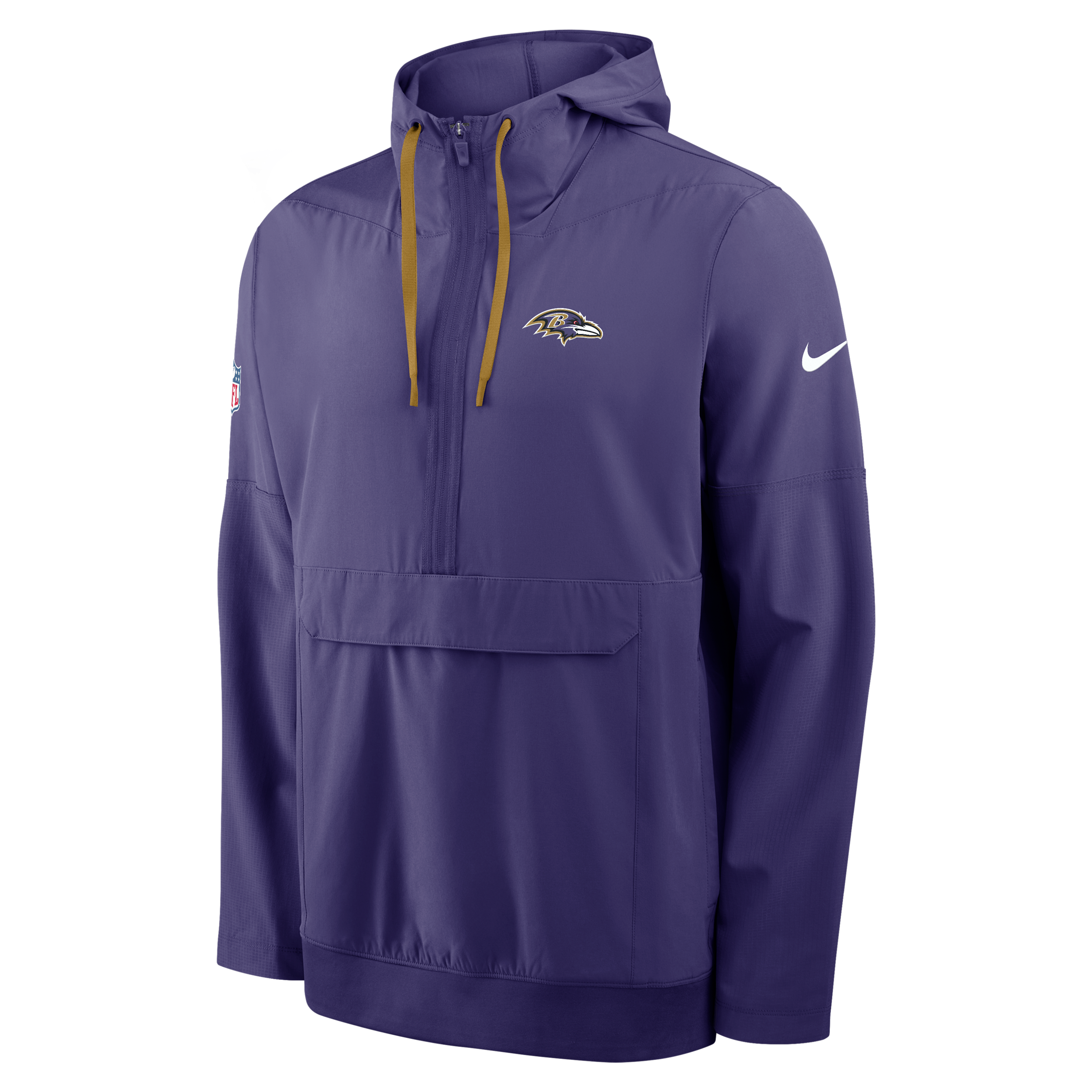 Nike Men's Purple Baltimore Ravens Sideline Broken Rules Alternate Anorak Half-Zip Hoodie - Purple