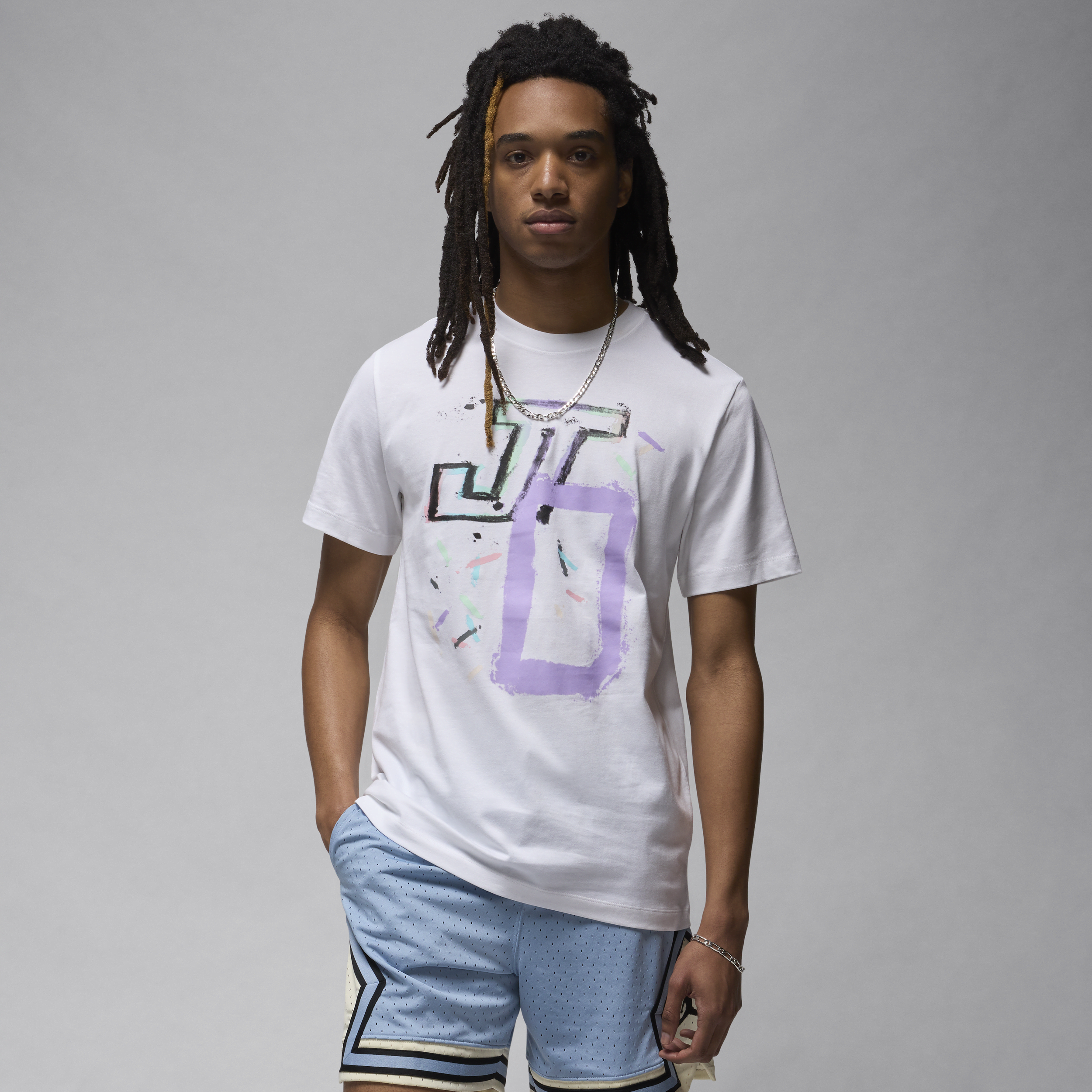 Shop Jordan Nike Men's Tatum T-shirt In White