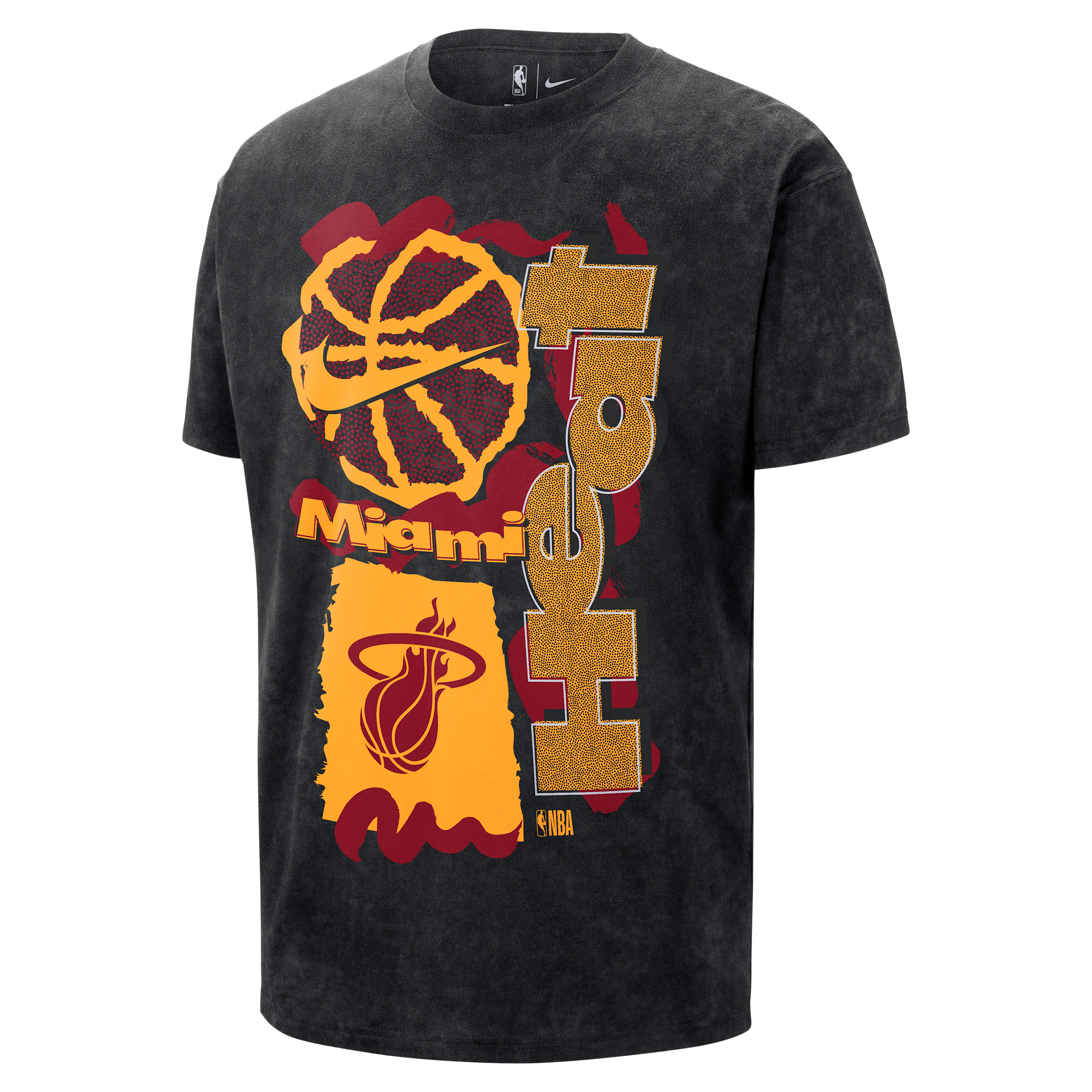 Nike Miami Heat Courtside Men's Nba Max90 T-shirt In Black