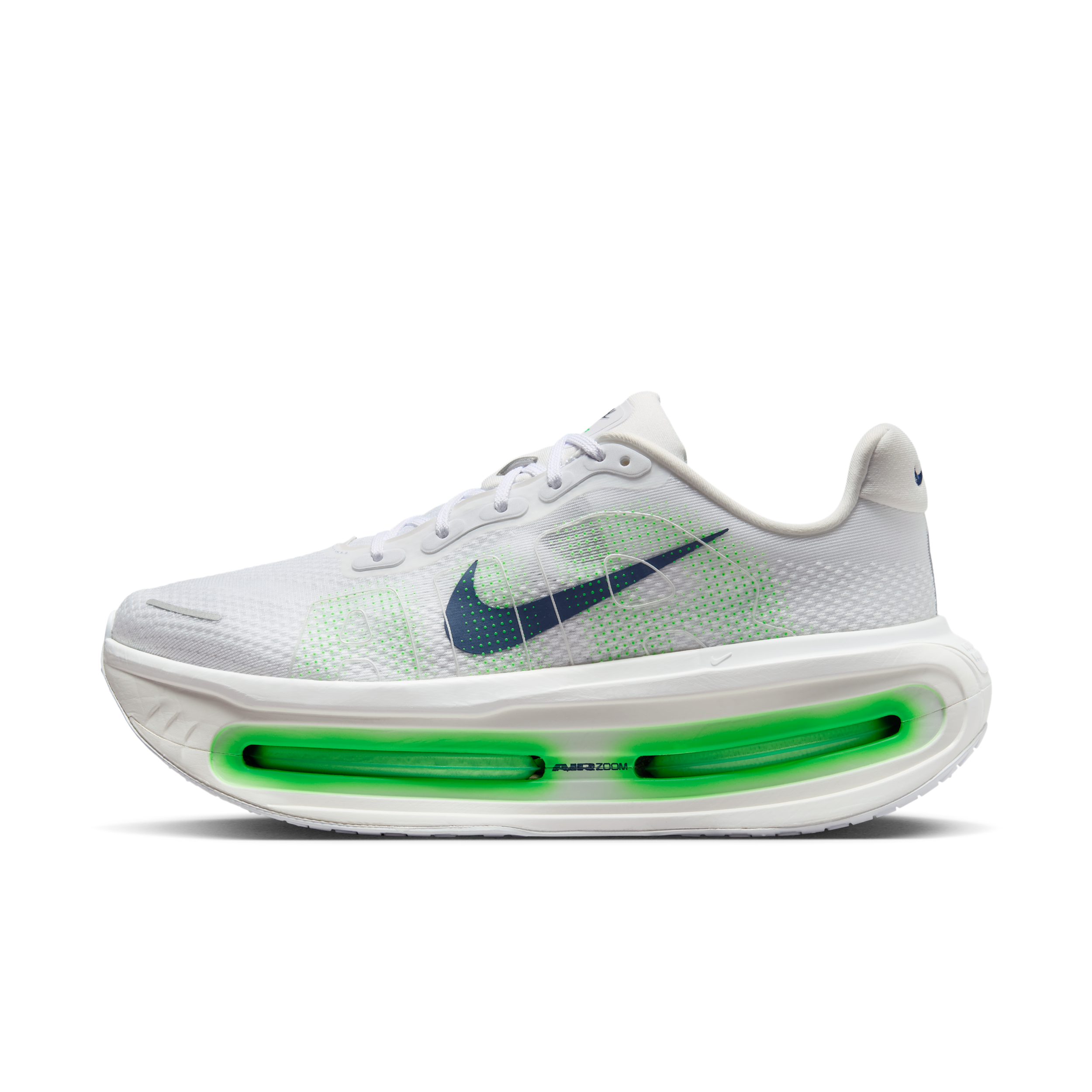 Nike Men's Vomero Premium Running Shoes, Size 8, White/Midnight Navy/Green Sprk