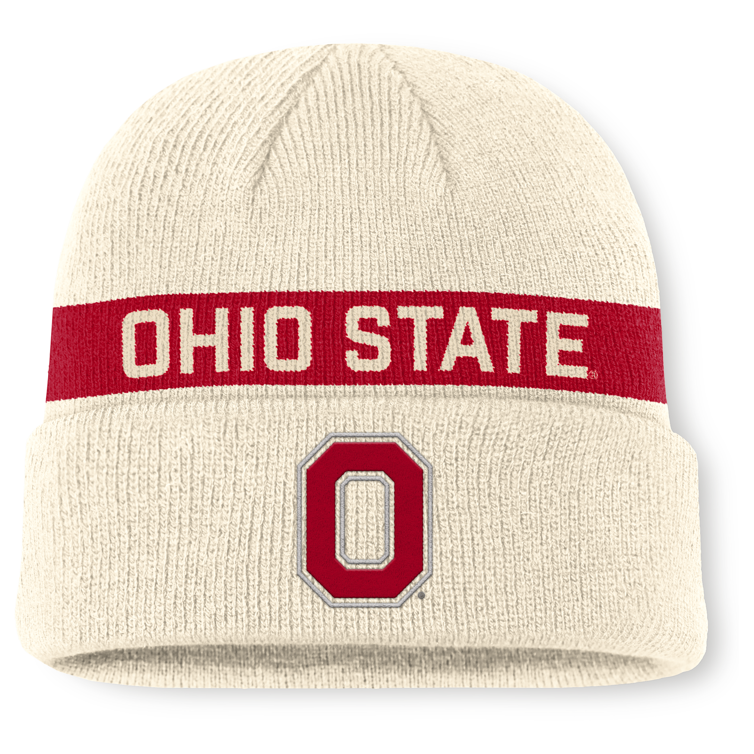 Nike Men's Natural Ohio State Buckeyes Peak Primetime Utility Cuffed Knit Hat In Neutral