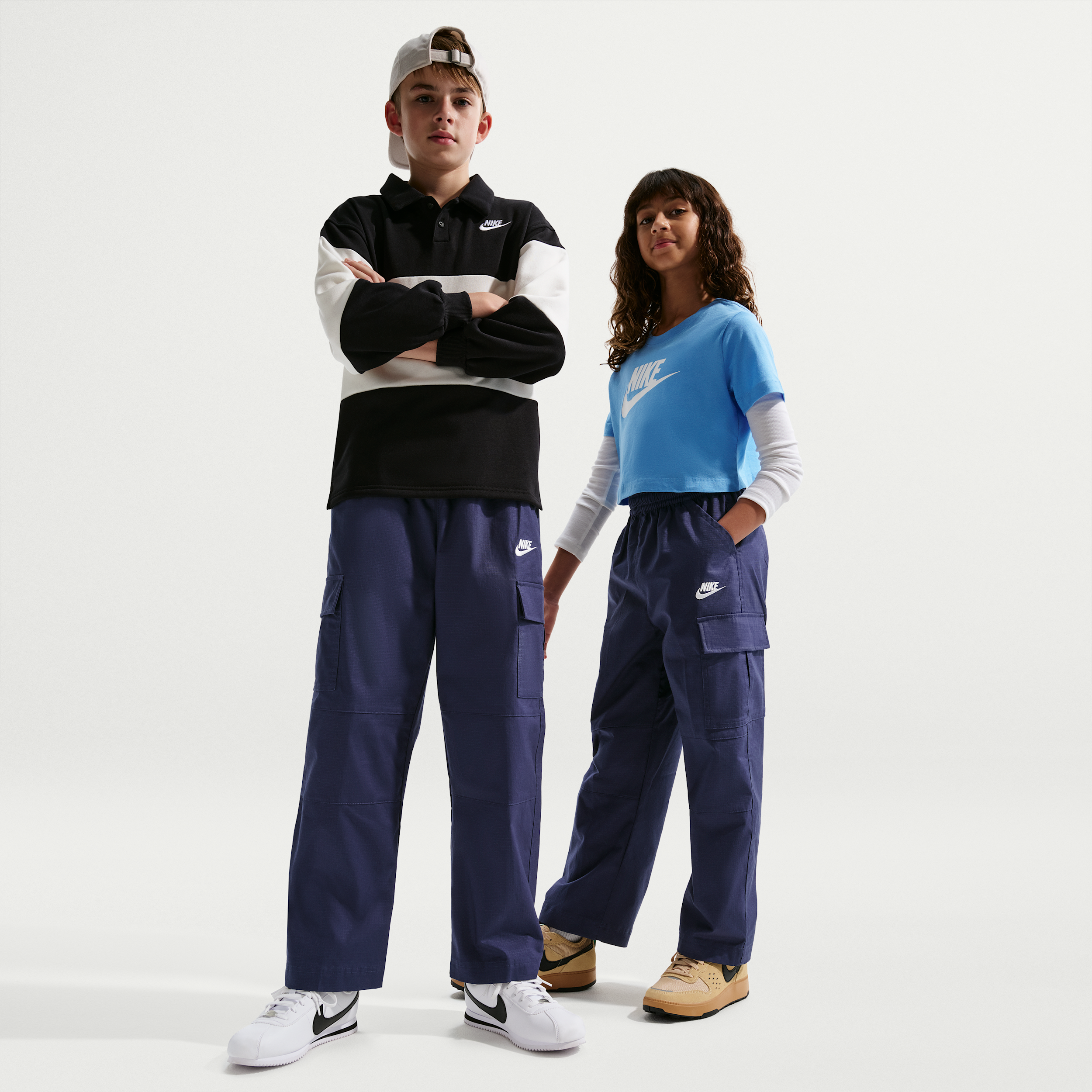 Nike Sportswear Club Big Kids' Woven Cargo Pants in Blue | IF2825-410