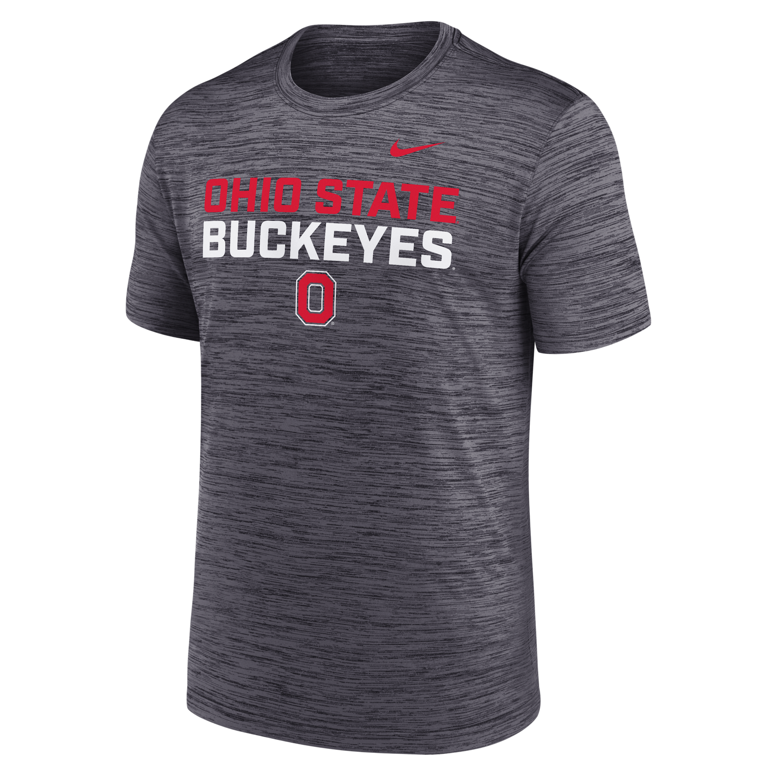 Nike Ohio State Campus Center Stack Velocity Men's Dri-fit College T-shirt In Gray