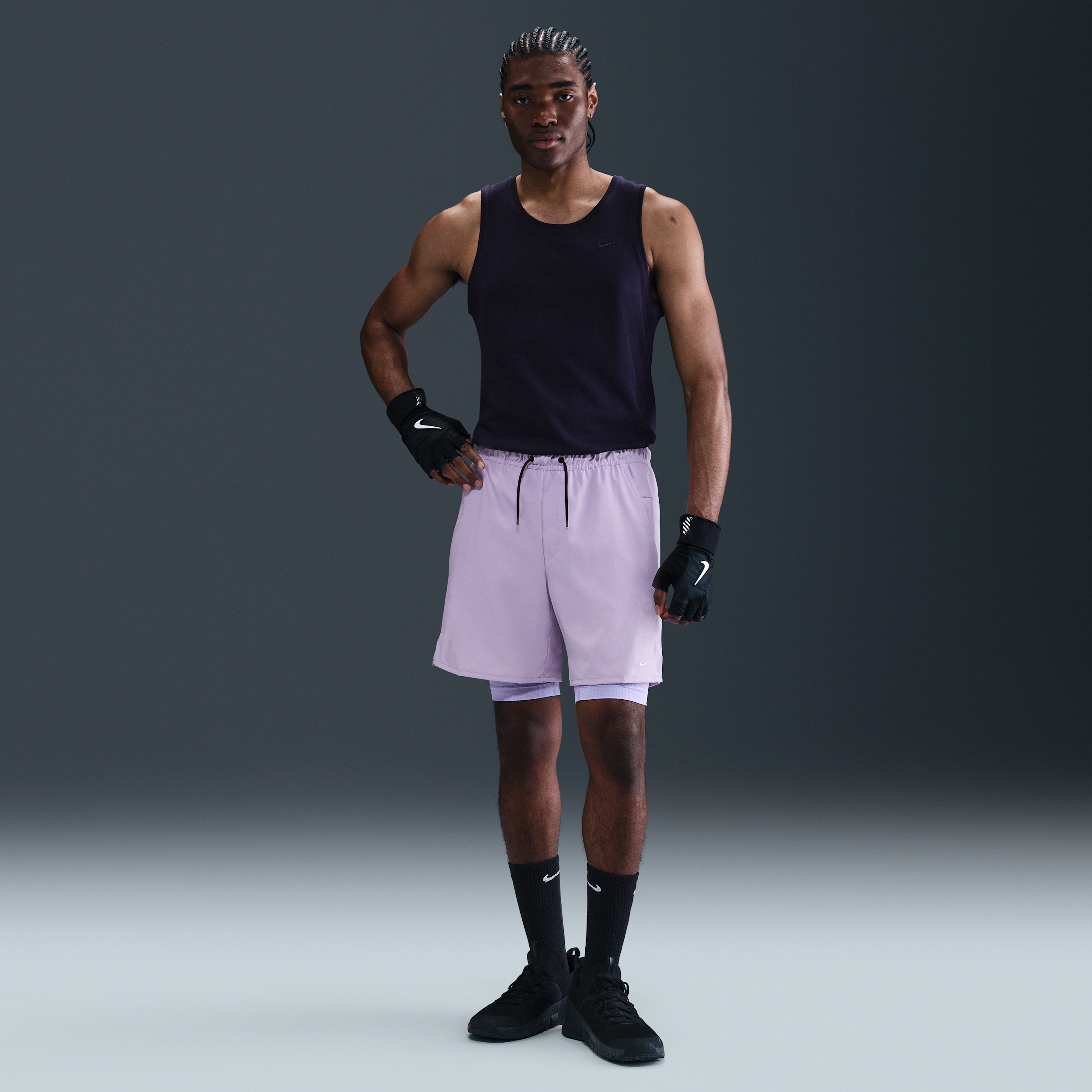 Nike Men's Unlimited Dri-fit 7" 2-in-1 Versatile Shorts In Purple