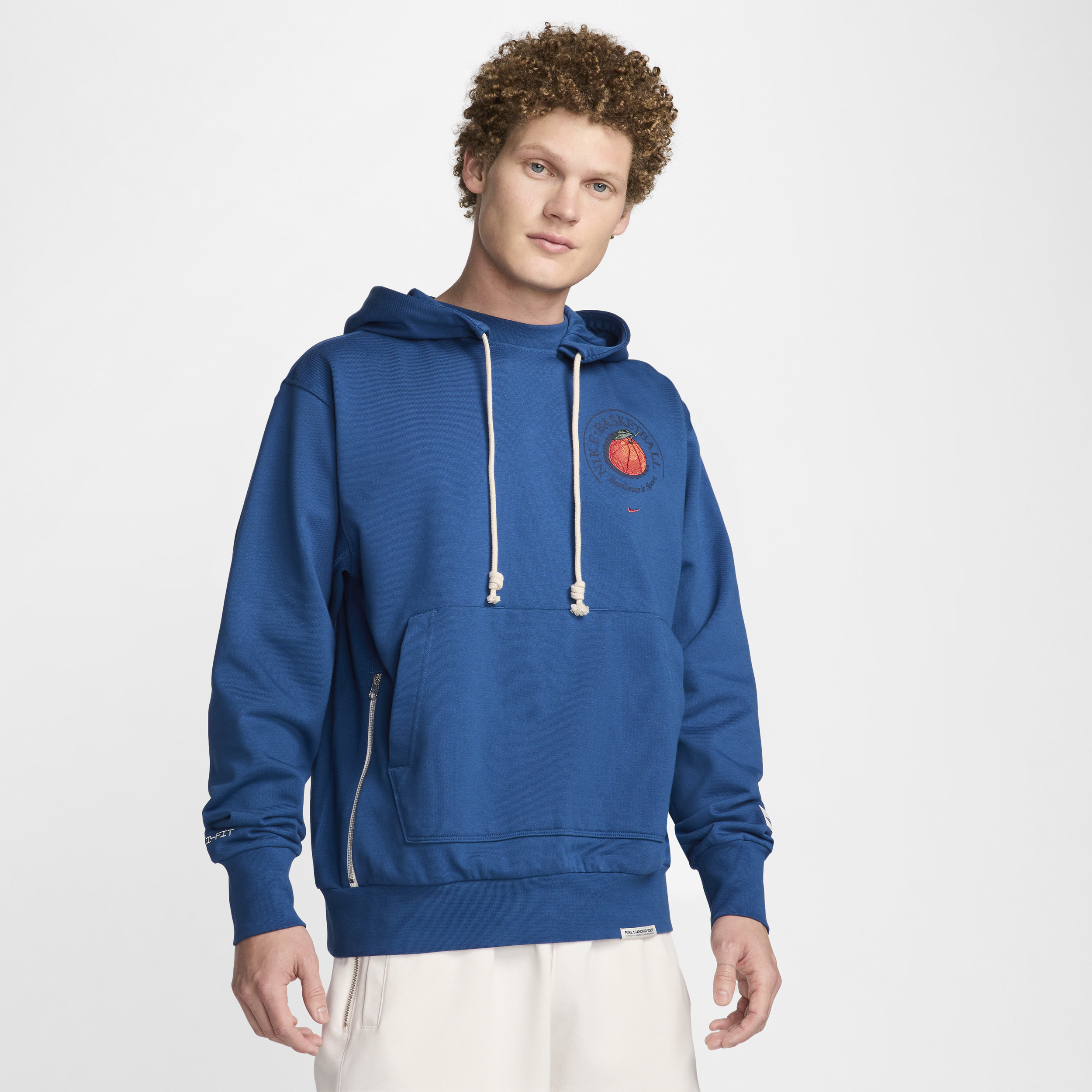 Shop Nike Men's Standard Issue Dri-fit Basketball Pullover Hoodie In Blue