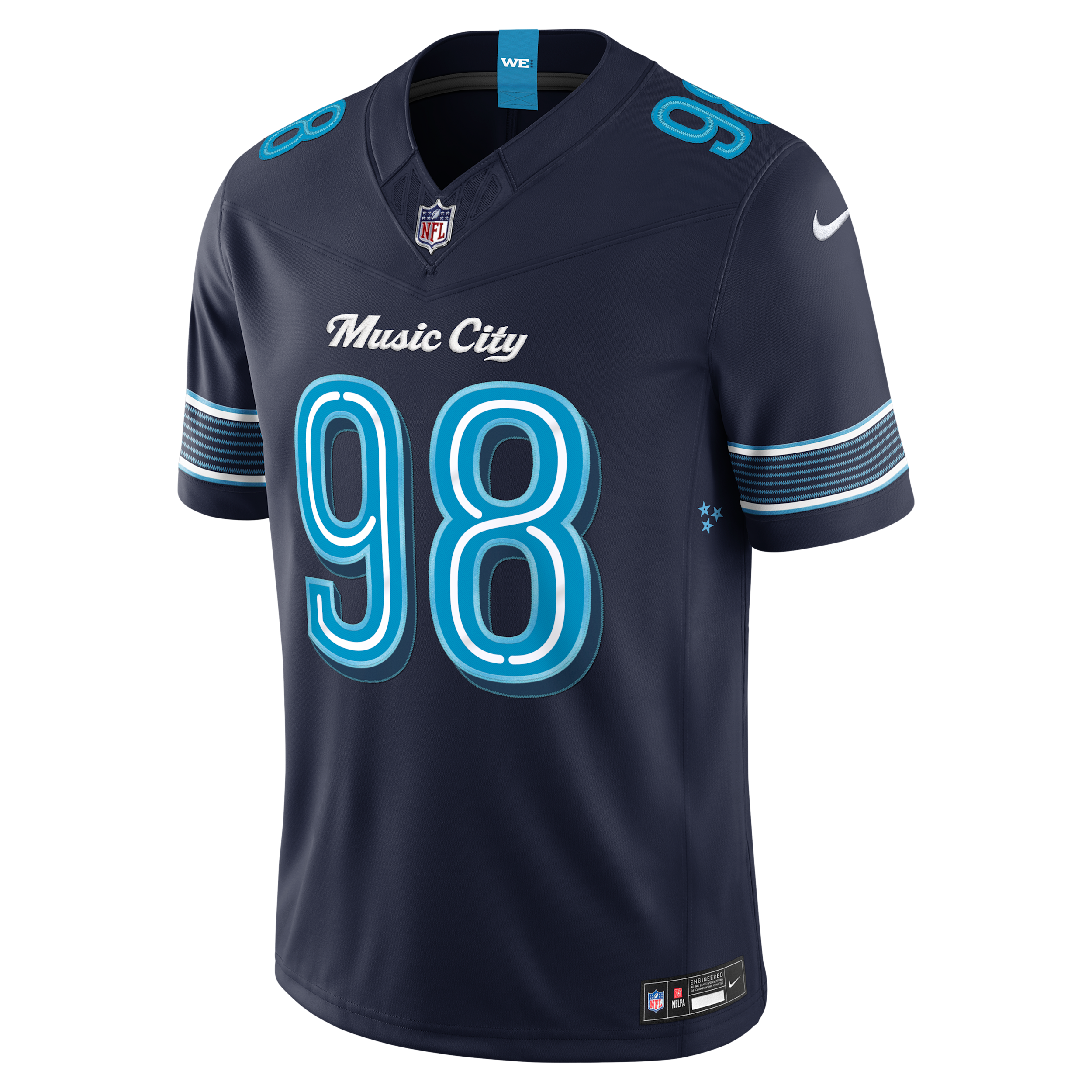Nike Men's Jeffery Simmons College Navy Tennessee Titans 2026 Rivalries Collection Vapor F.u.s.e Stitched Limited Jersey - College Navy