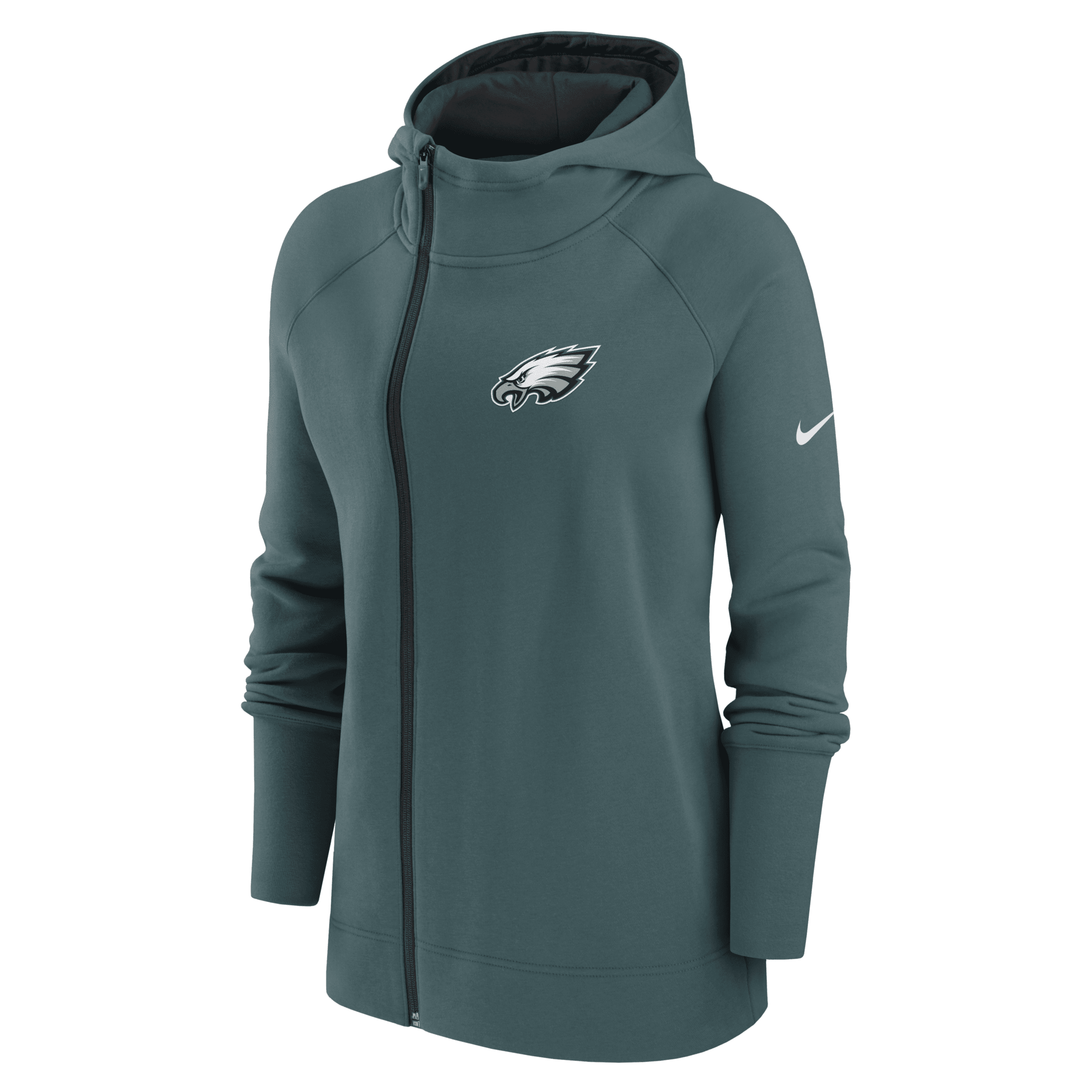 Shop Nike Women's Assymetrical (nfl Philadelphia Eagles) Full-zip Hoodie In Green