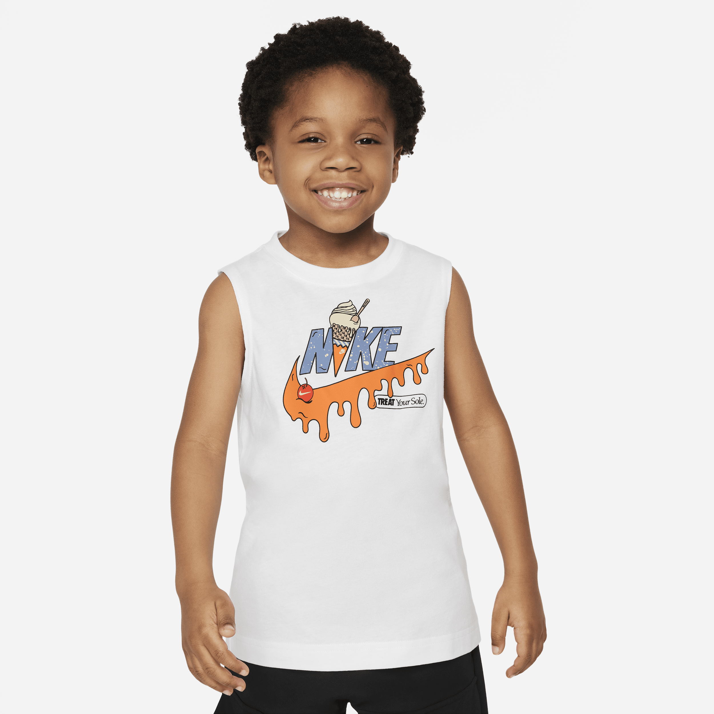 Shop Nike Little Kids' Futura Cone Graphic Tank Top In White