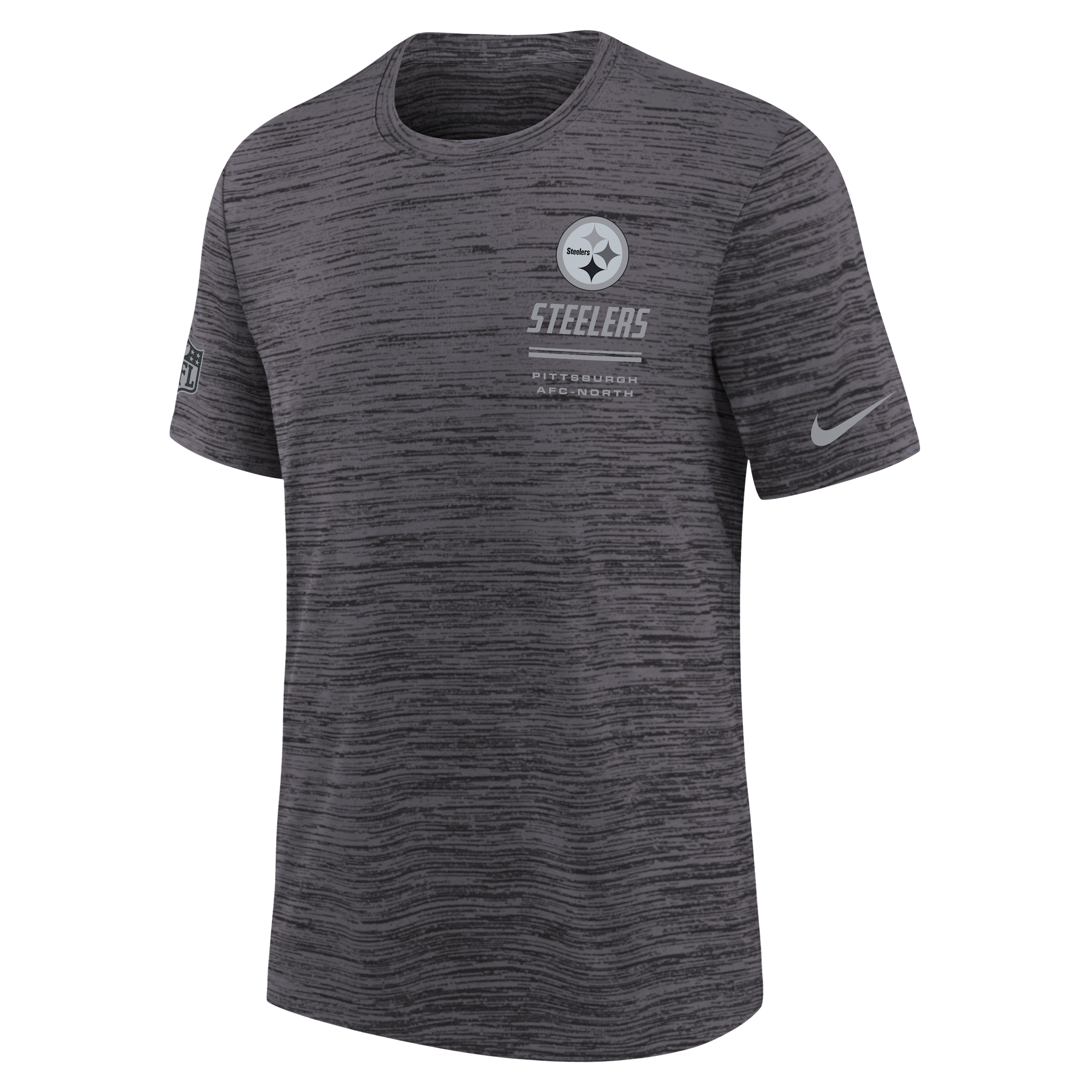 Pittsburgh Steelers Sideline Team Issue Velocity Big Kids' Nike Dri-FIT NFL T-Shirt in Black | Z1B7NFRKSTE-NAW