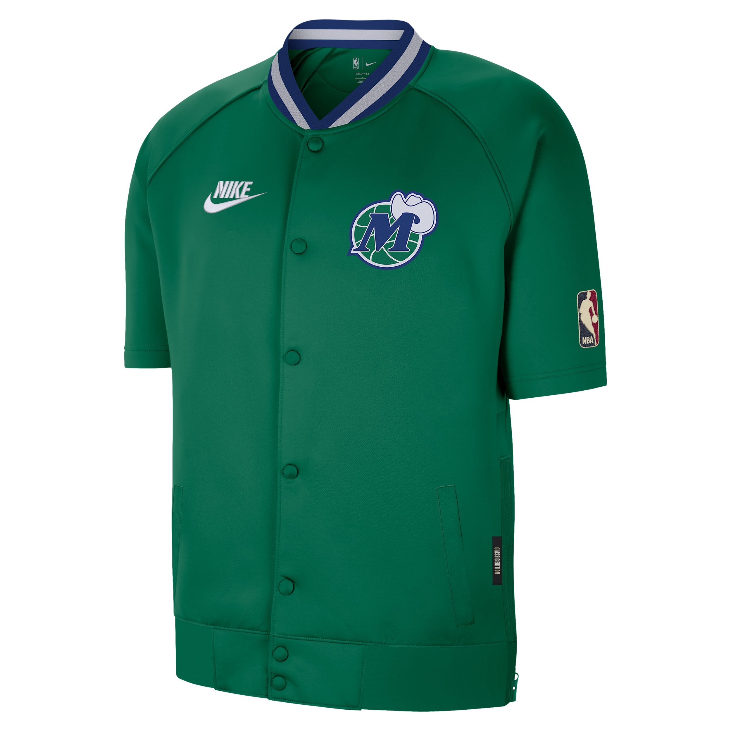 Nike Men's Green Dallas Mavericks Classic Edition Hardwood Classics Authentic On-Court Game Full-Snap Jacket - Green